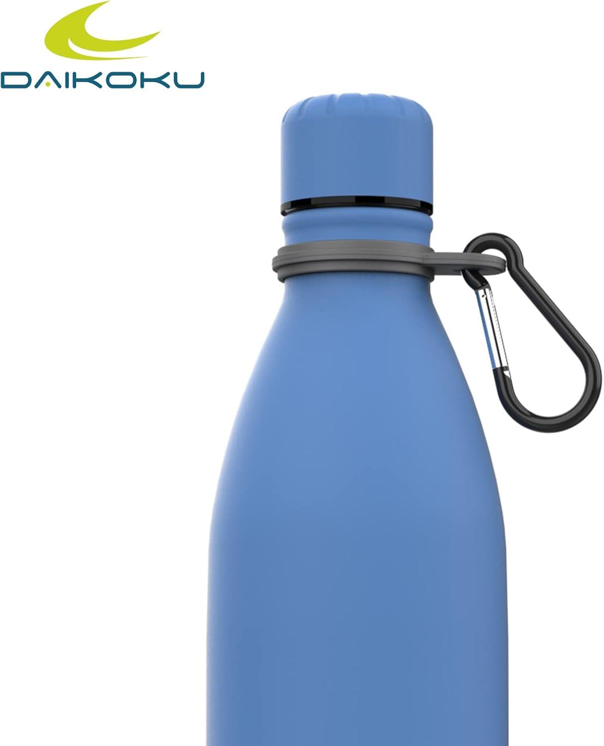 imageDaikoku Gourde Isotherme 500ml Bouteille Isotherme en Acier Inoxydable sans BPA 24h Froid ampamp 12h Chaud Double Paroi Pour le Bureau Sport Voyages Lcole GriseBleu