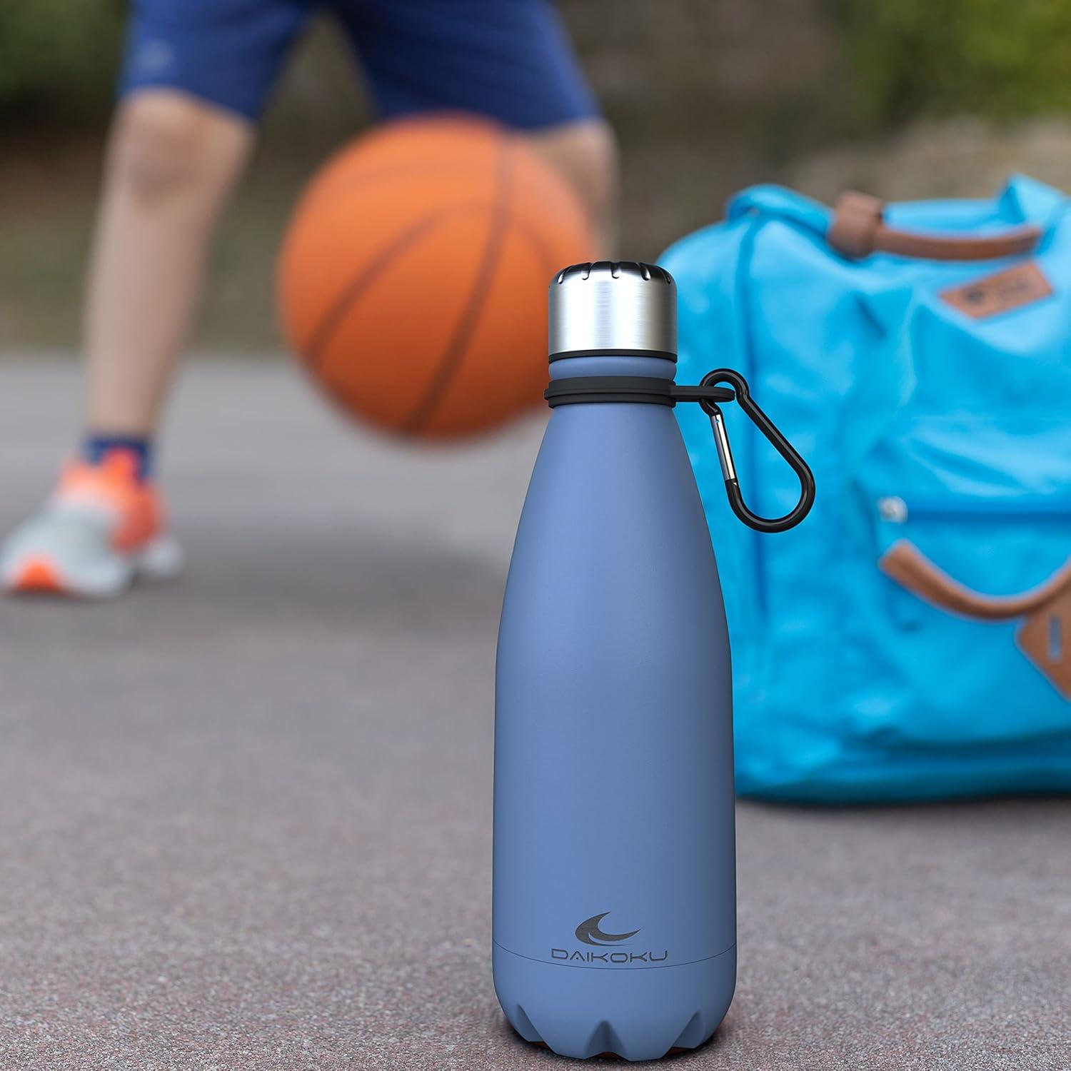 imageDaikoku Gourde Isotherme 500ml Bouteille Isotherme en Acier Inoxydable sans BPA 24h Froid ampamp 12h Chaud Double Paroi Pour le Bureau Sport Voyages Lcole GriseBleu