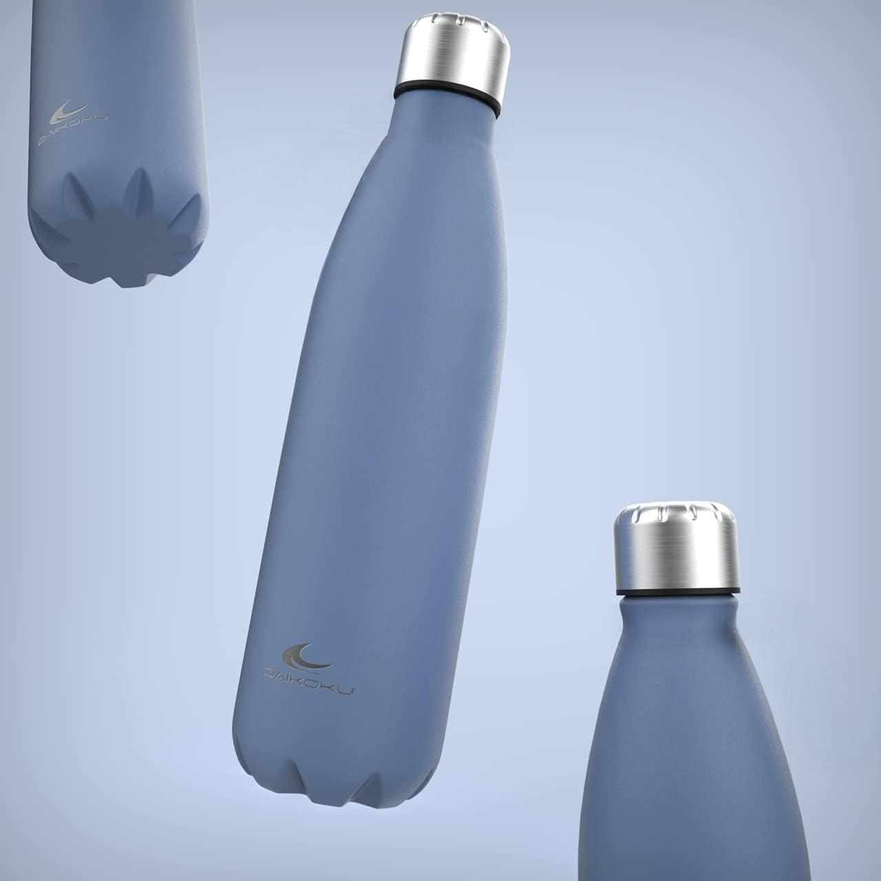 imageDaikoku Gourde Isotherme 500ml Bouteille Isotherme en Acier Inoxydable sans BPA 24h Froid ampamp 12h Chaud Double Paroi Pour le Bureau Sport Voyages Lcole GriseBleu