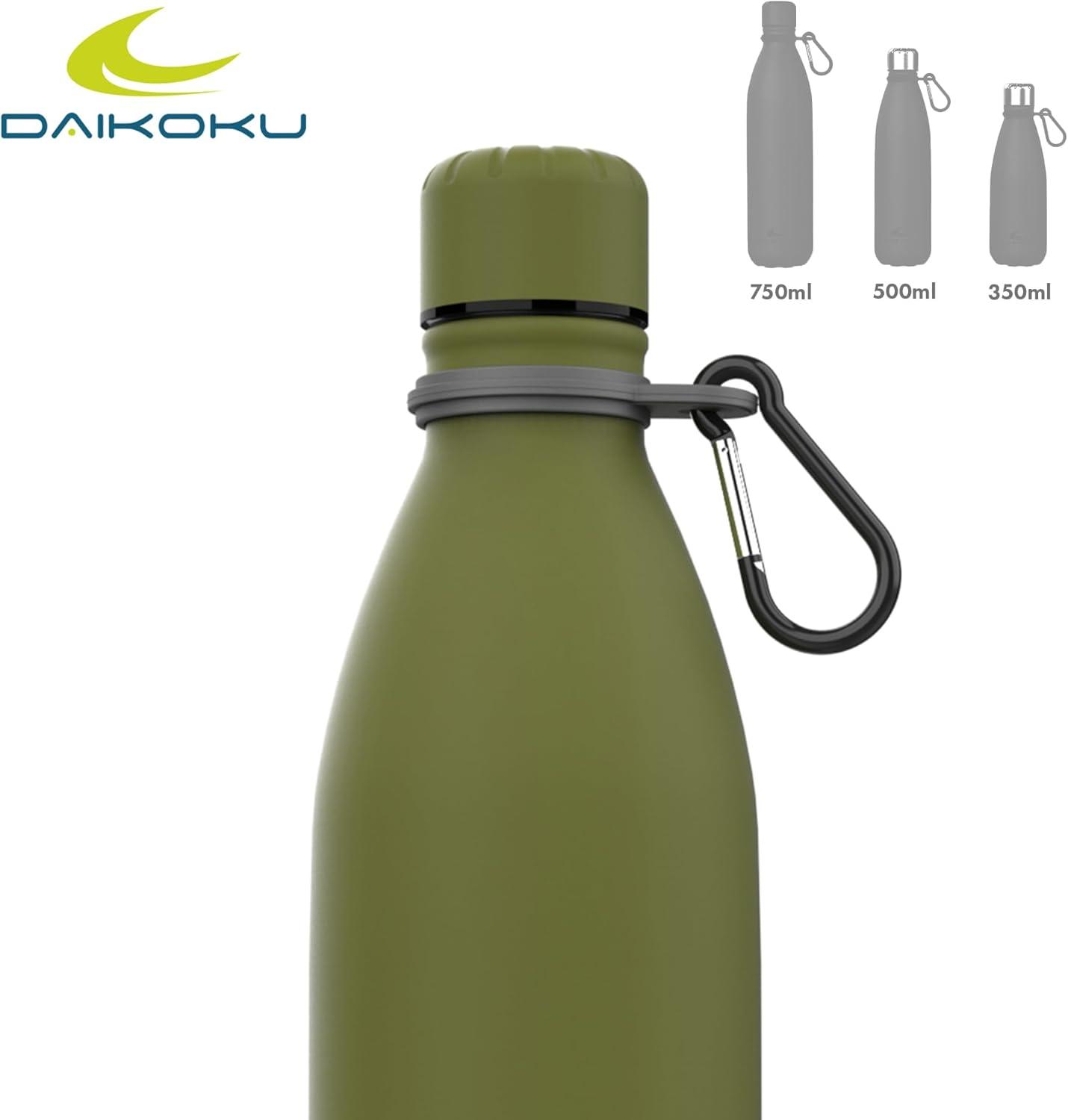 imageDaikoku Gourde Isotherme 500ml Bouteille Isotherme en Acier Inoxydable sans BPA 24h Froid ampamp 12h Chaud Double Paroi Pour le Bureau Sport Voyages Lcole GriseVert