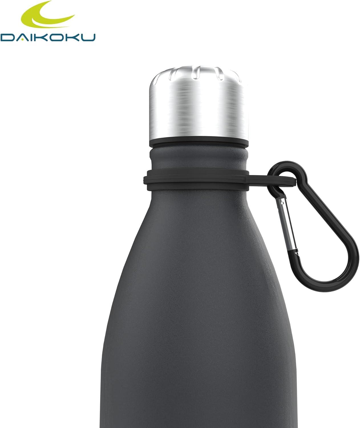 imageDaikoku Gourde Isotherme 500ml Bouteille Isotherme en Acier Inoxydable sans BPA 24h Froid ampamp 12h Chaud Double Paroi Pour le Bureau Sport Voyages Lcole GriseGrise