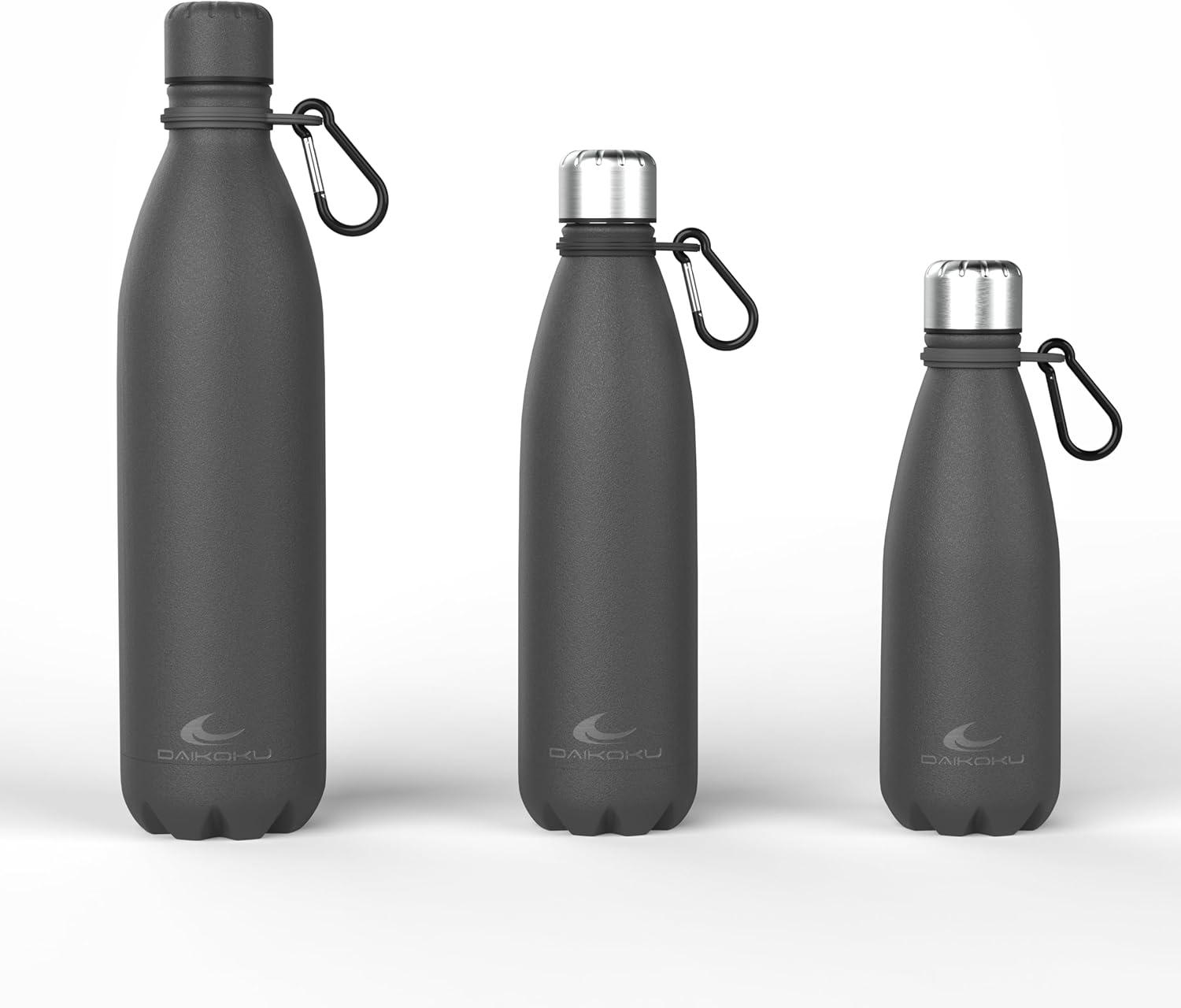 imageDaikoku Gourde Isotherme 500ml Bouteille Isotherme en Acier Inoxydable sans BPA 24h Froid ampamp 12h Chaud Double Paroi Pour le Bureau Sport Voyages Lcole GriseGrise