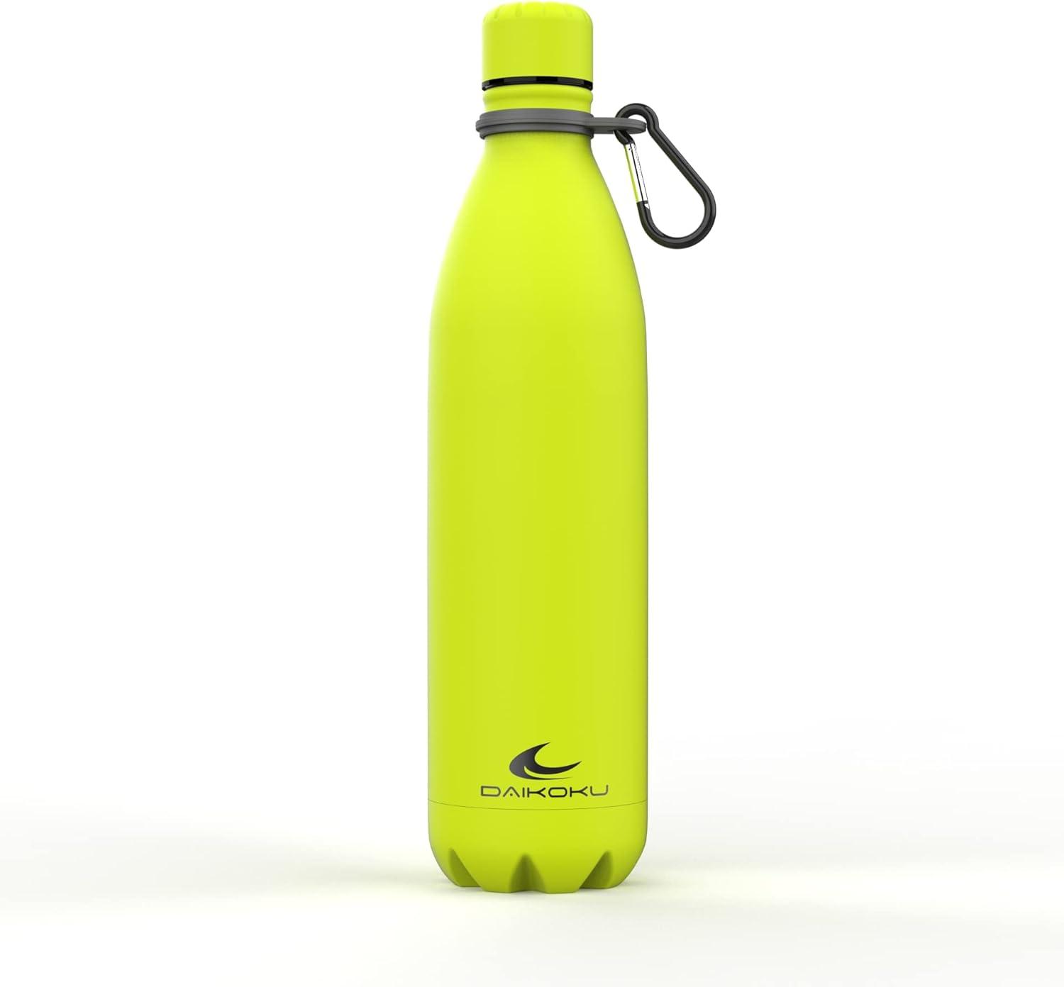 imageDaikoku Gourde Isotherme 500ml Bouteille Isotherme en Acier Inoxydable sans BPA 24h Froid ampamp 12h Chaud Double Paroi Pour le Bureau Sport Voyages Lcole GriseVert Fluor