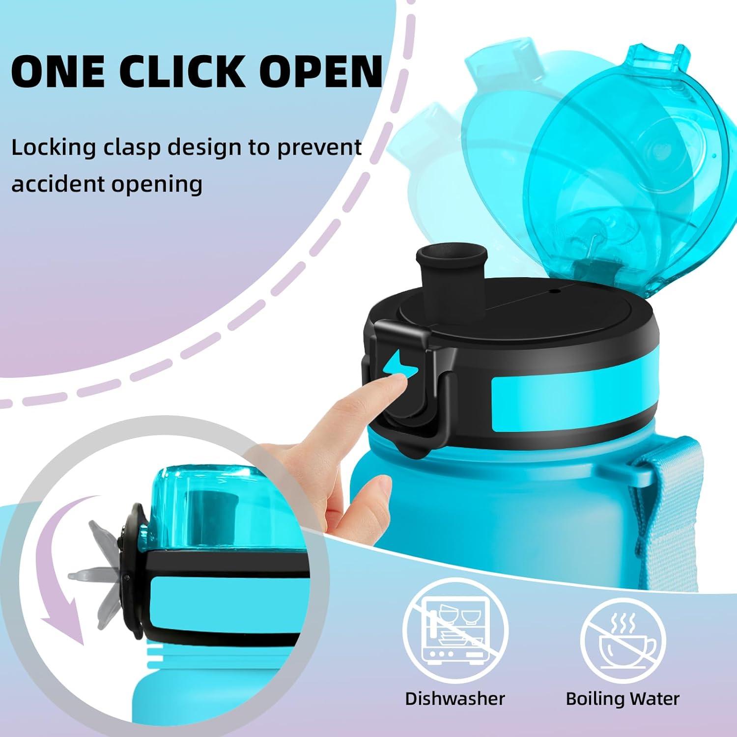 imageGrsta Gourde 1l Gourde Sport Avec Marqueur de Temps Gourdes Gradue pour 1 Journee avec Filtre Verrou de Scurit Anti Fuite Bouteille Motivationnelle pour Bureau Velo VoyageBleuviolet