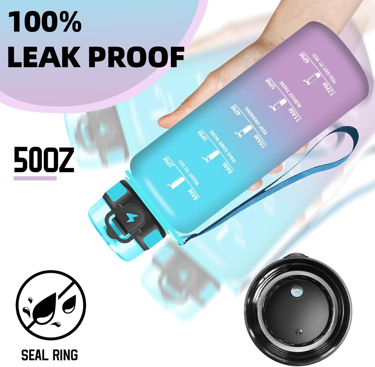 imageGrsta Gourde 1l Gourde Sport Avec Marqueur de Temps Gourdes Gradue pour 1 Journee avec Filtre Verrou de Scurit Anti Fuite Bouteille Motivationnelle pour Bureau Velo VoyageBleuviolet