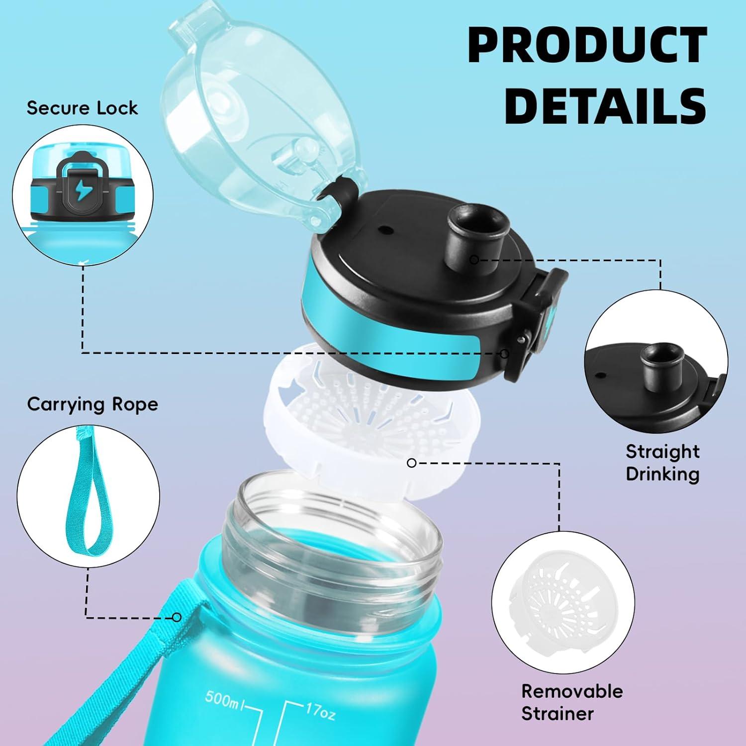 imageGrsta Gourde 1l Gourde Sport Avec Marqueur de Temps Gourdes Gradue pour 1 Journee avec Filtre Verrou de Scurit Anti Fuite Bouteille Motivationnelle pour Bureau Velo VoyageBleuviolet