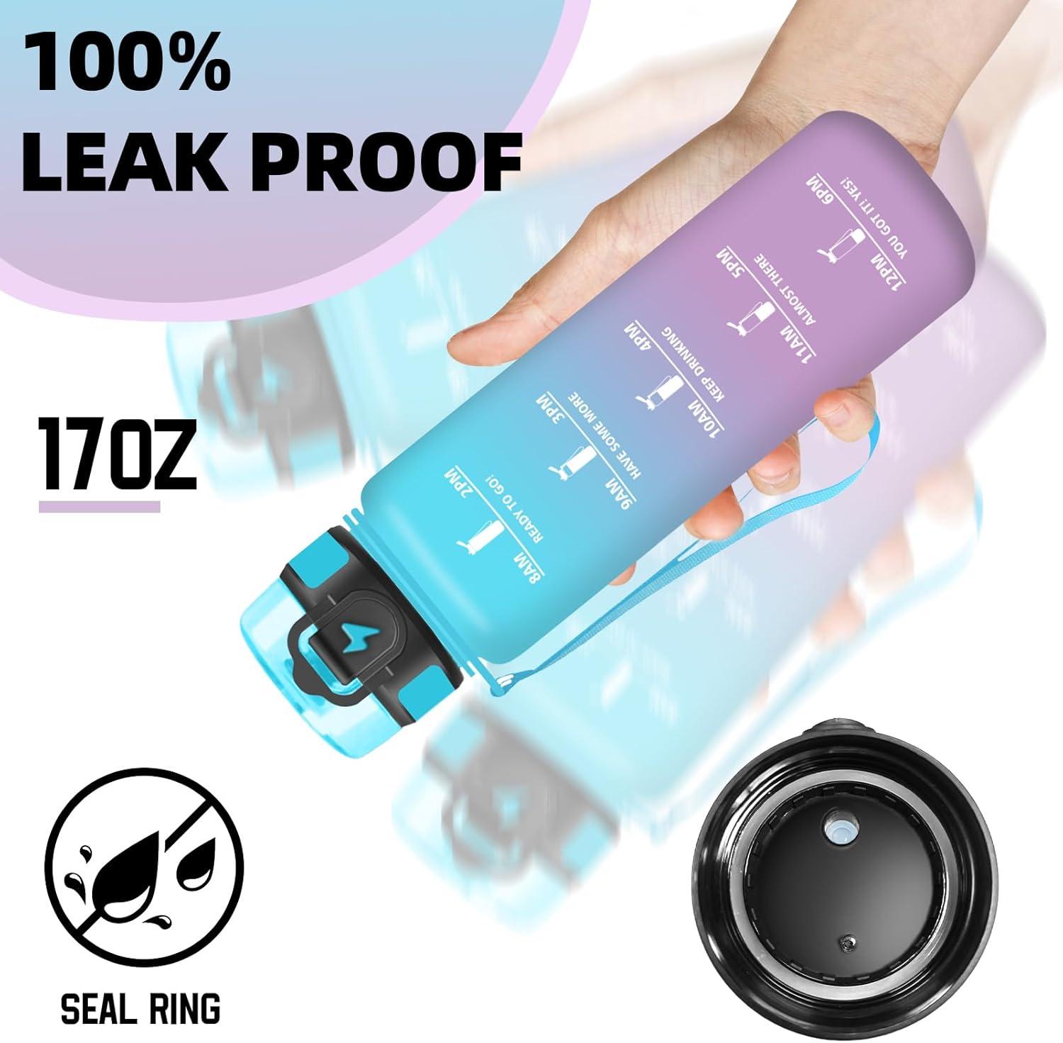 imageGrsta Gourde 1l Gourde Sport Avec Marqueur de Temps Gourdes Gradue pour 1 Journee avec Filtre Verrou de Scurit Anti Fuite Bouteille Motivationnelle pour Bureau Velo VoyageBleuviolet