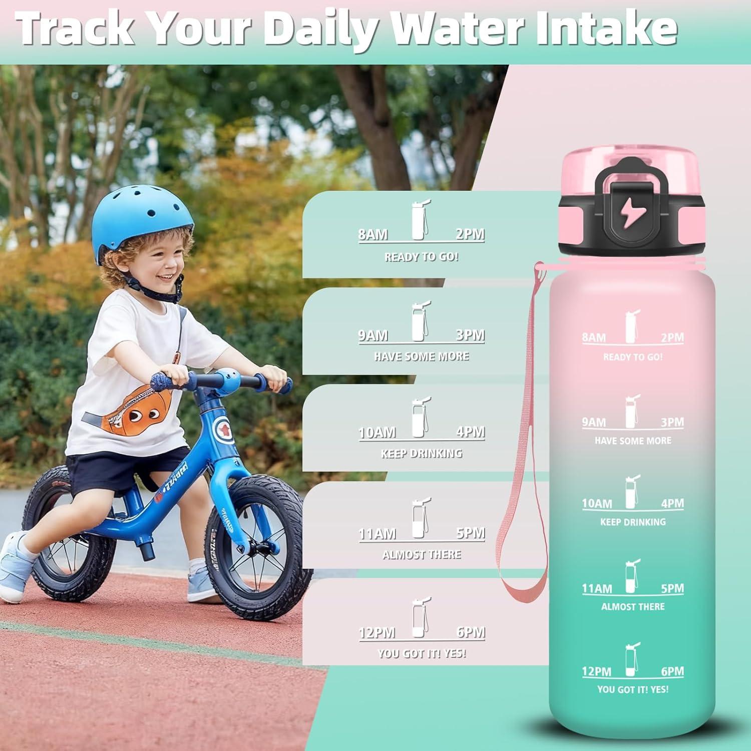 imageGrsta Gourde 1l Gourde Sport Avec Marqueur de Temps Gourdes Gradue pour 1 Journee avec Filtre Verrou de Scurit Anti Fuite Bouteille Motivationnelle pour Bureau Velo VoyageRosevert