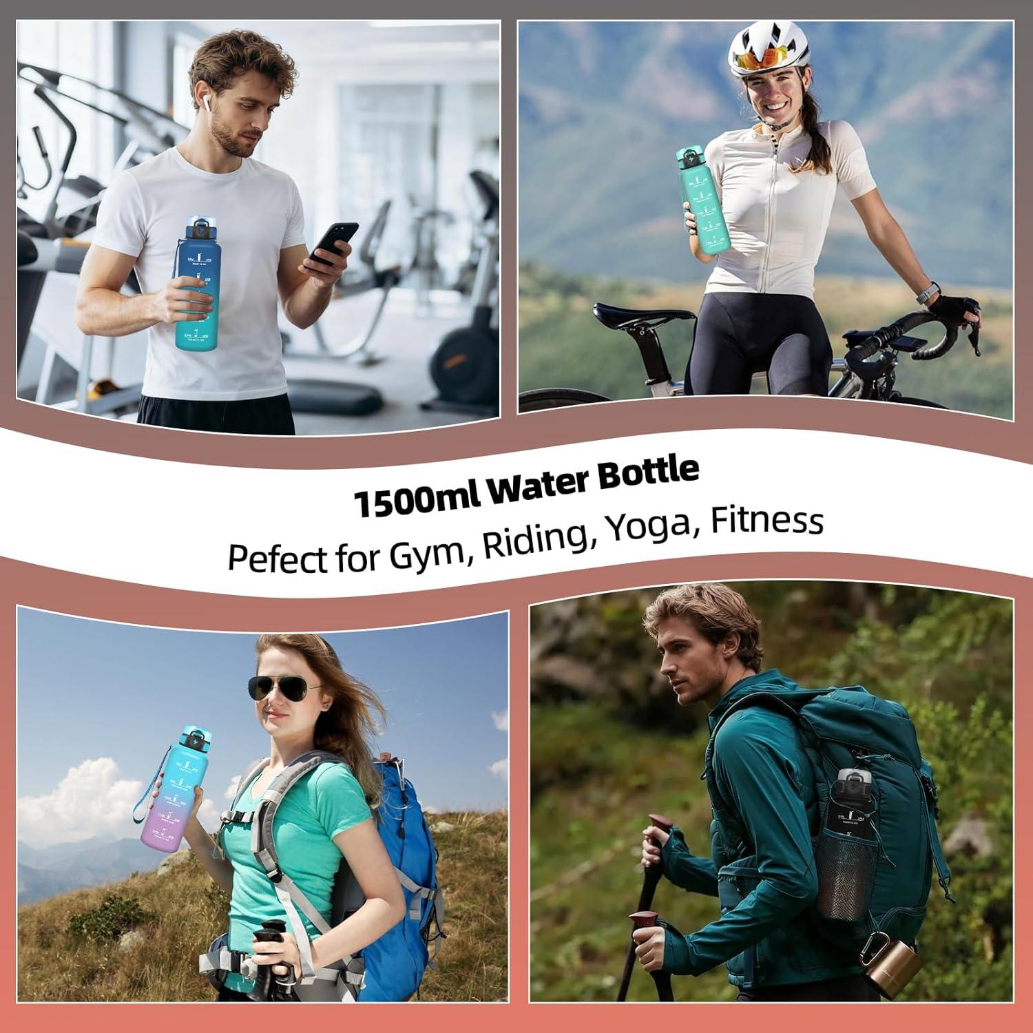 imageGrsta Gourde 1l Gourde Sport Avec Marqueur de Temps Gourdes Gradue pour 1 Journee avec Filtre Verrou de Scurit Anti Fuite Bouteille Motivationnelle pour Bureau Velo VoyageNoirrouge