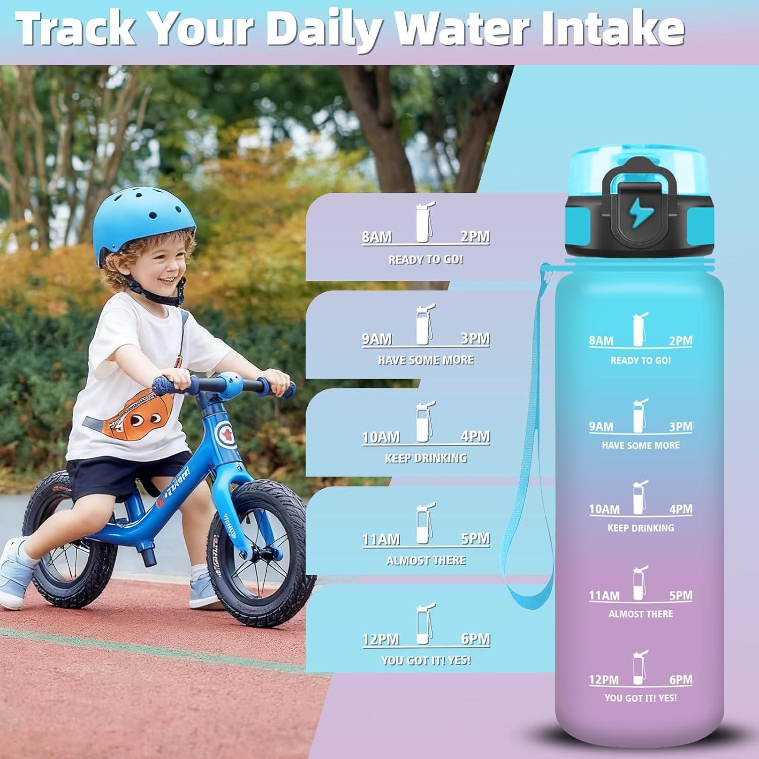 imageGrsta Gourde 1l Gourde Sport Avec Marqueur de Temps Gourdes Gradue pour 1 Journee avec Filtre Verrou de Scurit Anti Fuite Bouteille Motivationnelle pour Bureau Velo VoyageBleuviolet
