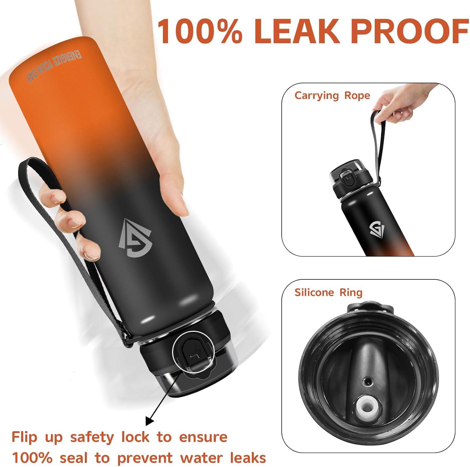 imageGrsta gourde Isotherme 1L Paille sans BPA Bouteille sous Vide Double Paroi AntiFuite Mtal Sport Camping GymBlackred