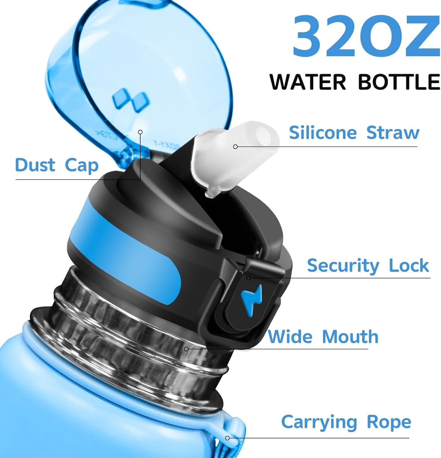 imageGrsta gourde Isotherme 1L Paille sans BPA Bouteille sous Vide Double Paroi AntiFuite Mtal Sport Camping GymBluepurple