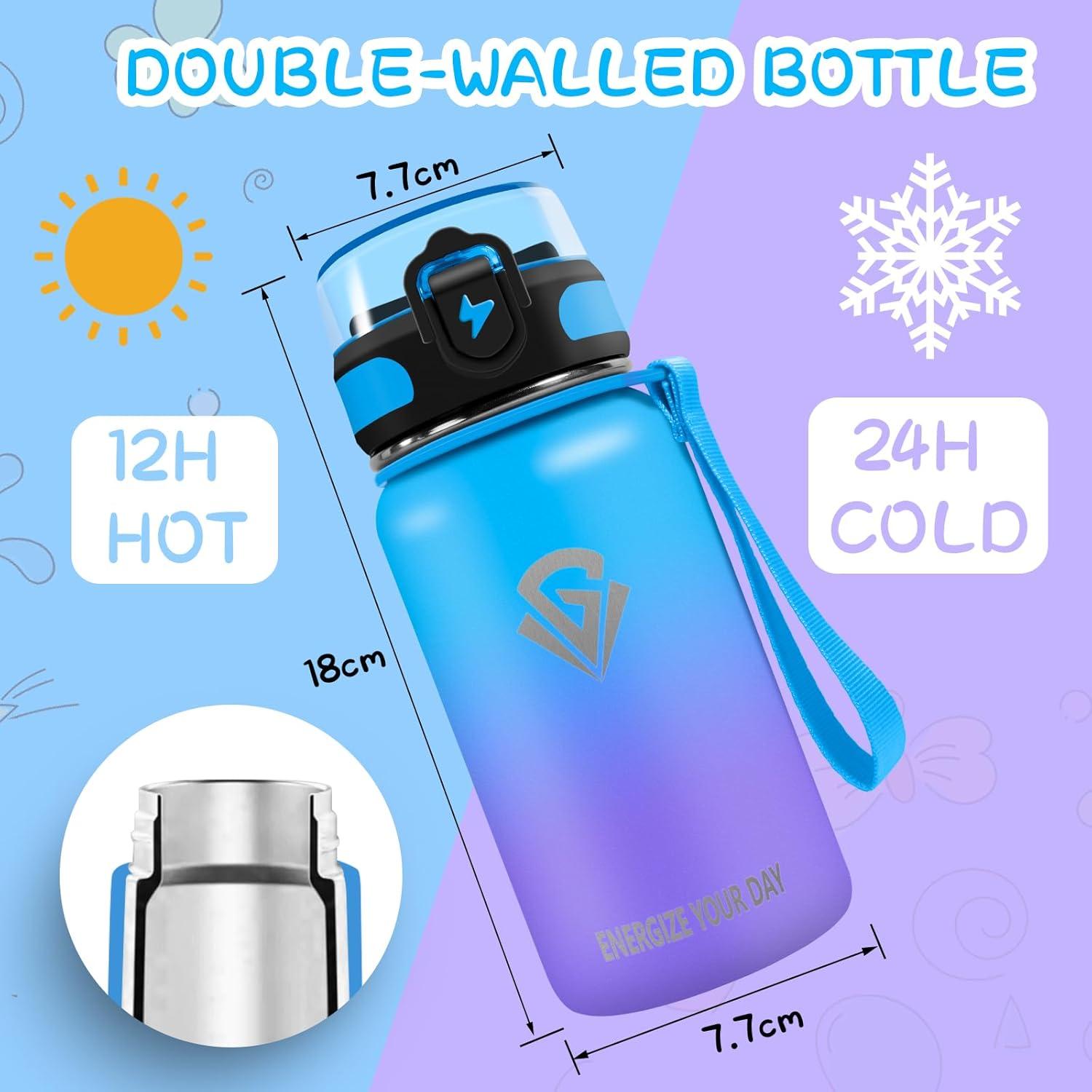 imageGrsta gourde Isotherme 1L Paille sans BPA Bouteille sous Vide Double Paroi AntiFuite Mtal Sport Camping GymBluepurple