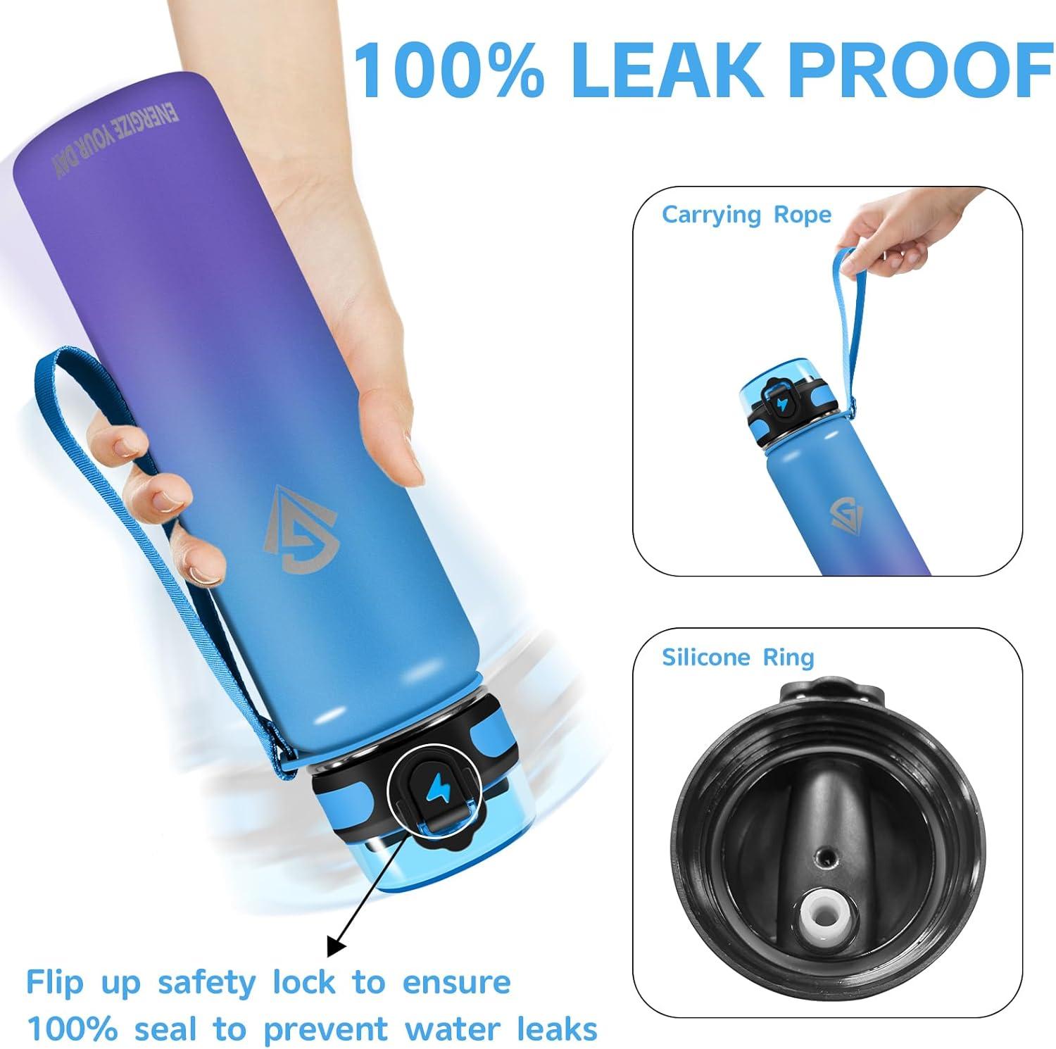 imageGrsta gourde Isotherme 1L Paille sans BPA Bouteille sous Vide Double Paroi AntiFuite Mtal Sport Camping GymBluepurple