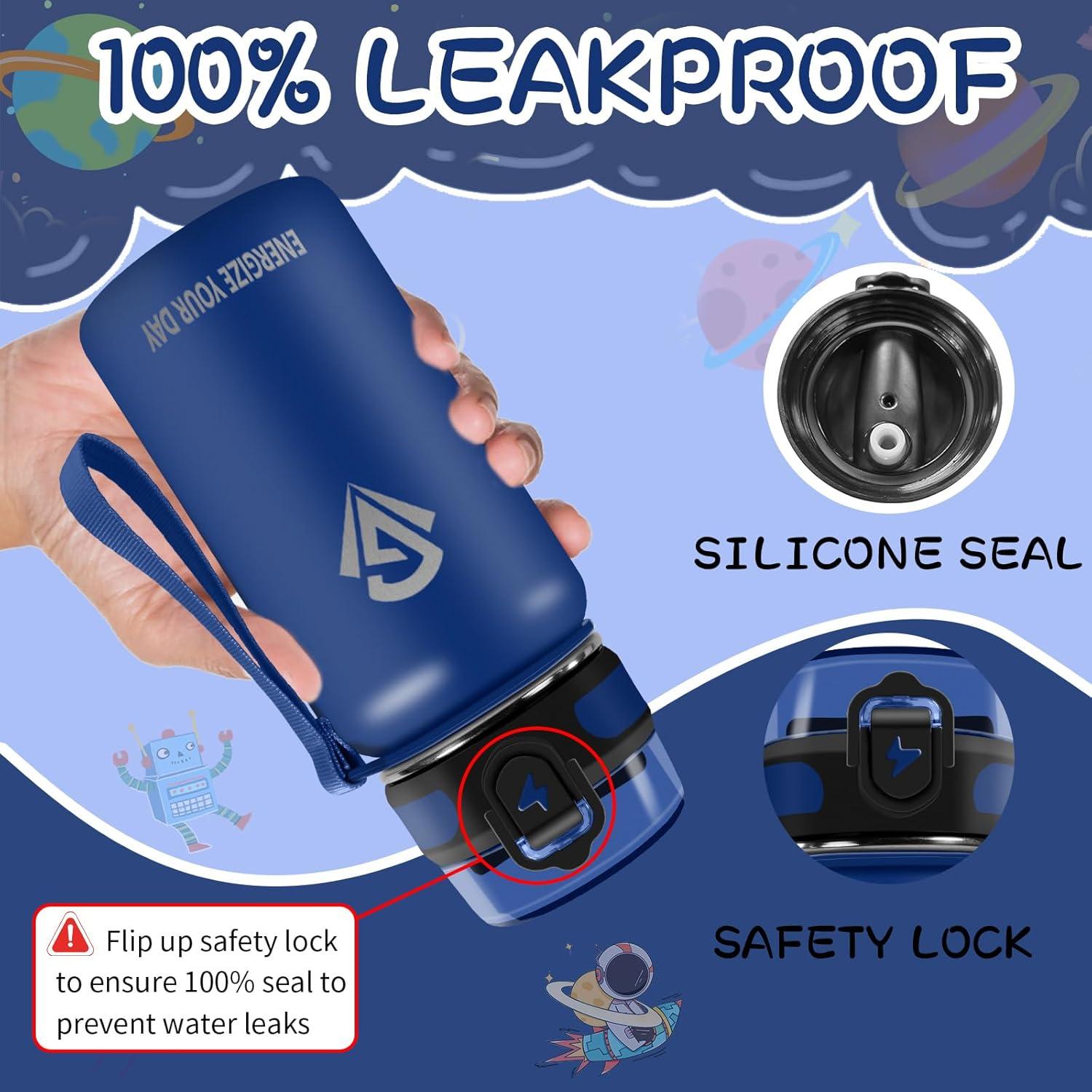imageGrsta gourde Isotherme 1L Paille sans BPA Bouteille sous Vide Double Paroi AntiFuite Mtal Sport Camping GymDark Blue