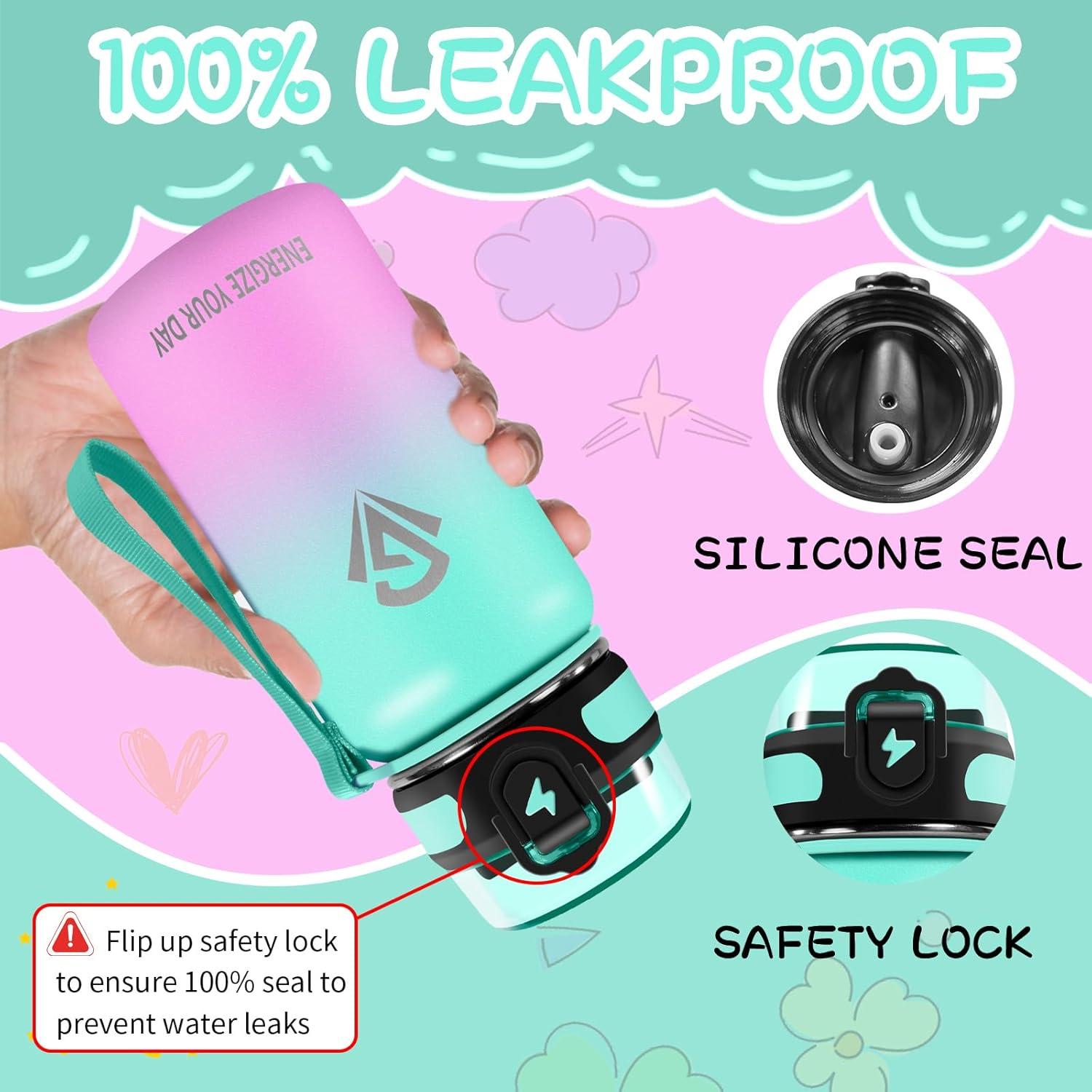imageGrsta gourde Isotherme 1L Paille sans BPA Bouteille sous Vide Double Paroi AntiFuite Mtal Sport Camping GymGreenpink