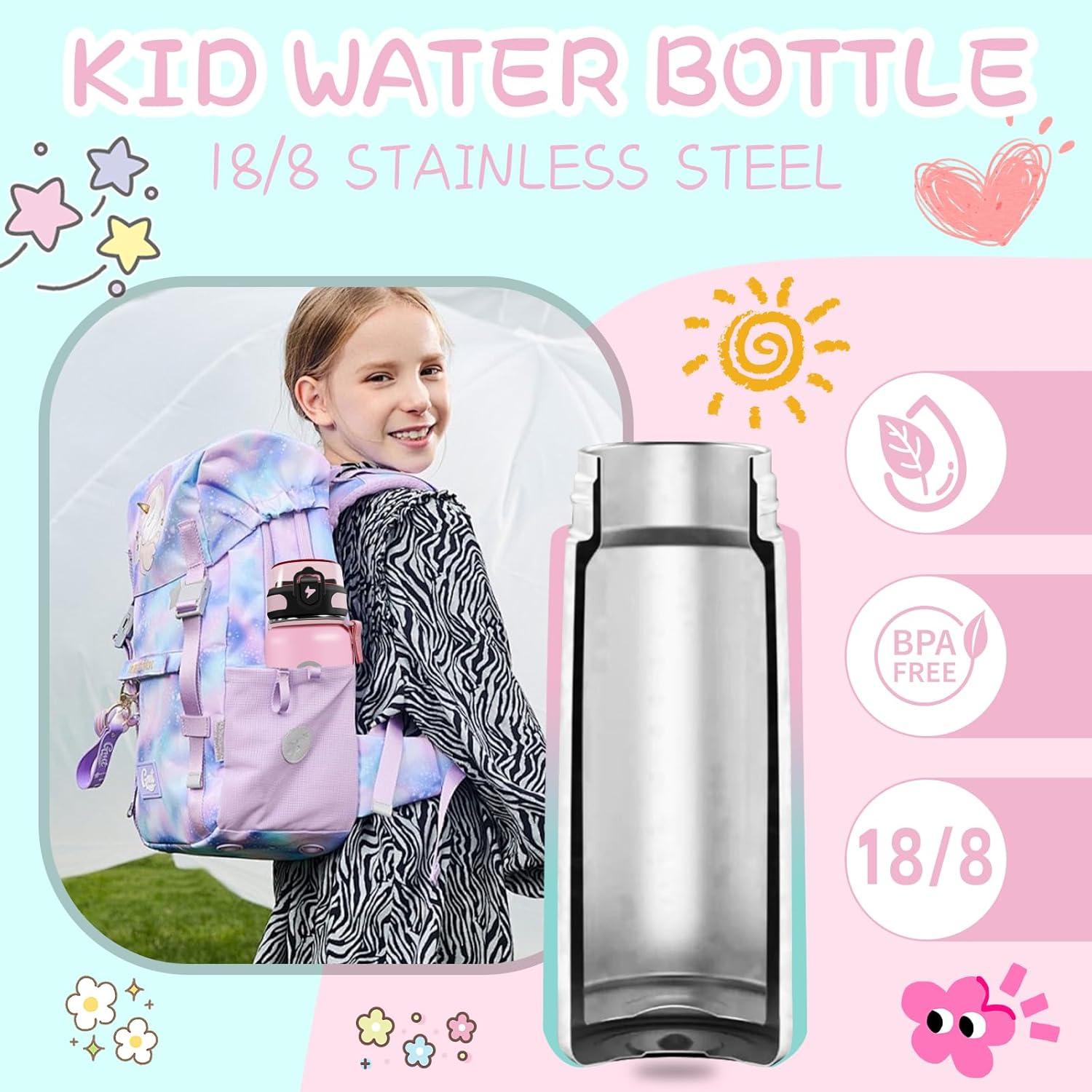 imageGrsta gourde Isotherme 1L Paille sans BPA Bouteille sous Vide Double Paroi AntiFuite Mtal Sport Camping GymLight Pinkgreen