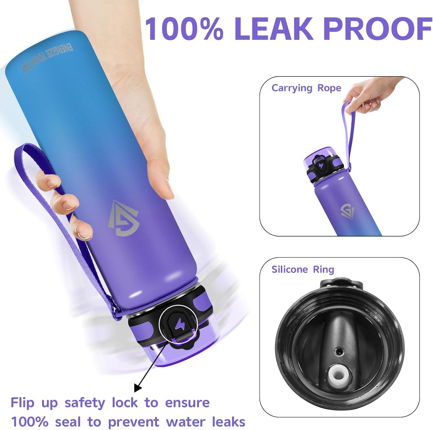 imageGrsta gourde Isotherme 1L Paille sans BPA Bouteille sous Vide Double Paroi AntiFuite Mtal Sport Camping GymPurpleblue