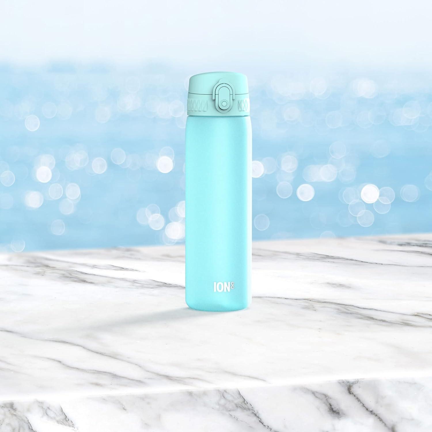 imageIon8 Gourde 500ml AntiFuite Facile Ouvrir Verrouillage Scuris Lavable en Lavevaisselle Sans BPA Poigne de Transport Sadapte aux Portegobelets Facile NettoyerBleu Sonique