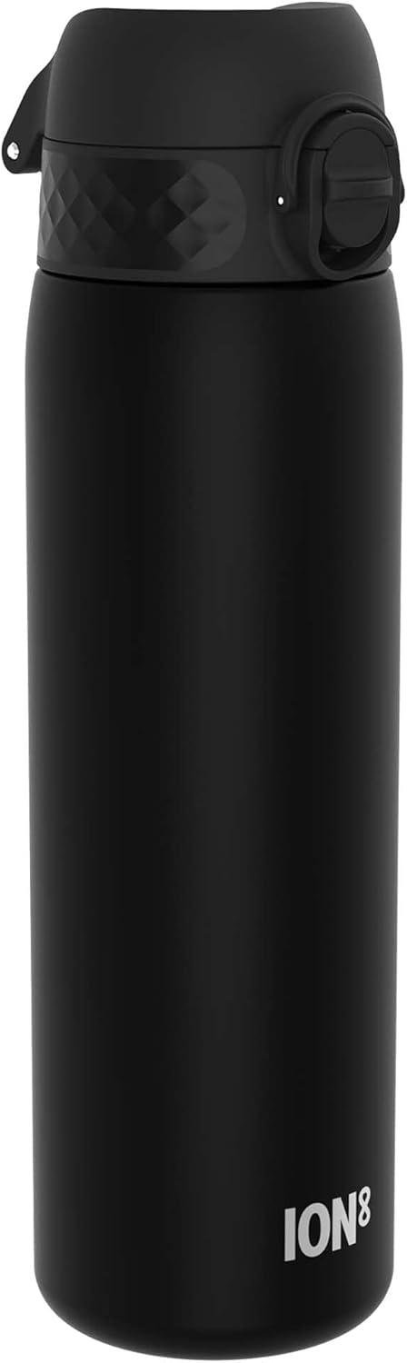 imageIon8 Gourde 500ml AntiFuite Facile Ouvrir Verrouillage Scuris Lavable en Lavevaisselle Sans BPA Poigne de Transport Sadapte aux Portegobelets Facile NettoyerNoir