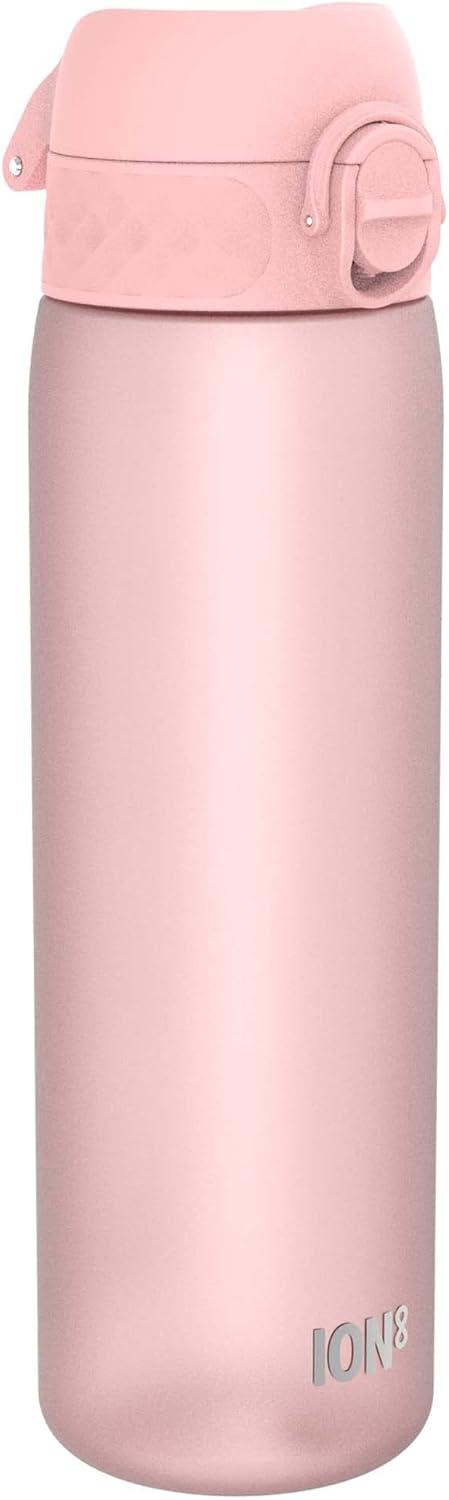 imageIon8 Gourde 500ml AntiFuite Facile Ouvrir Verrouillage Scuris Lavable en Lavevaisselle Sans BPA Poigne de Transport Sadapte aux Portegobelets Facile NettoyerRose Clair