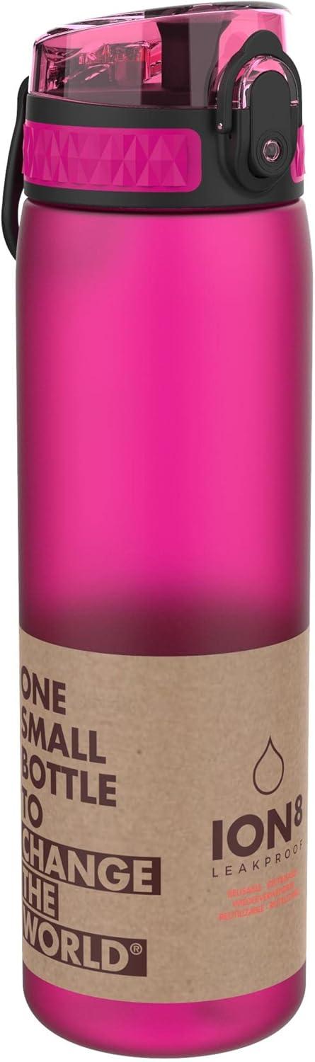 imageIon8 Gourde 500ml AntiFuite Facile Ouvrir Verrouillage Scuris Lavable en Lavevaisselle Sans BPA Poigne de Transport Sadapte aux Portegobelets Facile NettoyerRose