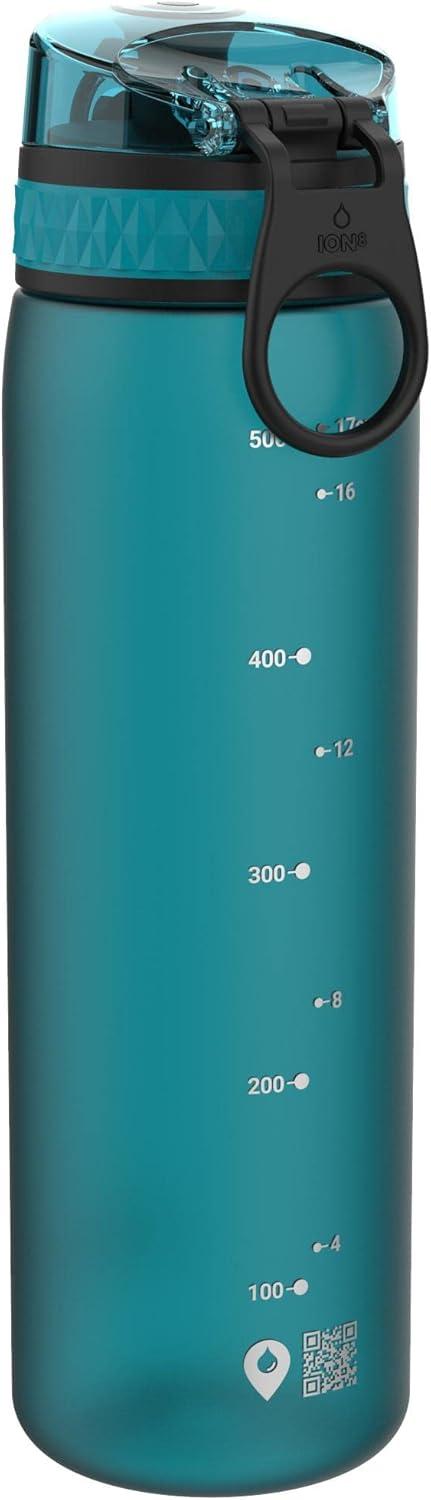 imageIon8 Gourde 500ml AntiFuite Facile Ouvrir Verrouillage Scuris Lavable en Lavevaisselle Sans BPA Poigne de Transport Sadapte aux Portegobelets Facile NettoyerAqua