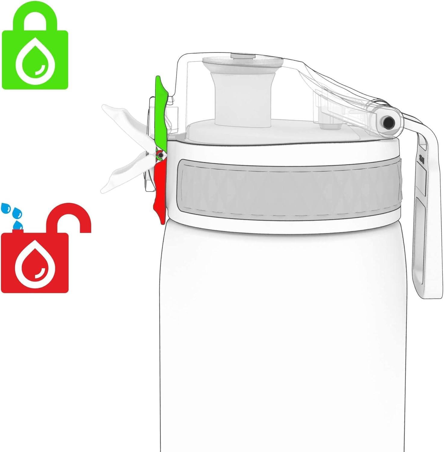 imageIon8 Gourde 500ml AntiFuite Facile Ouvrir Verrouillage Scuris Lavable en Lavevaisselle Sans BPA Poigne de Transport Sadapte aux Portegobelets Facile NettoyerRouge