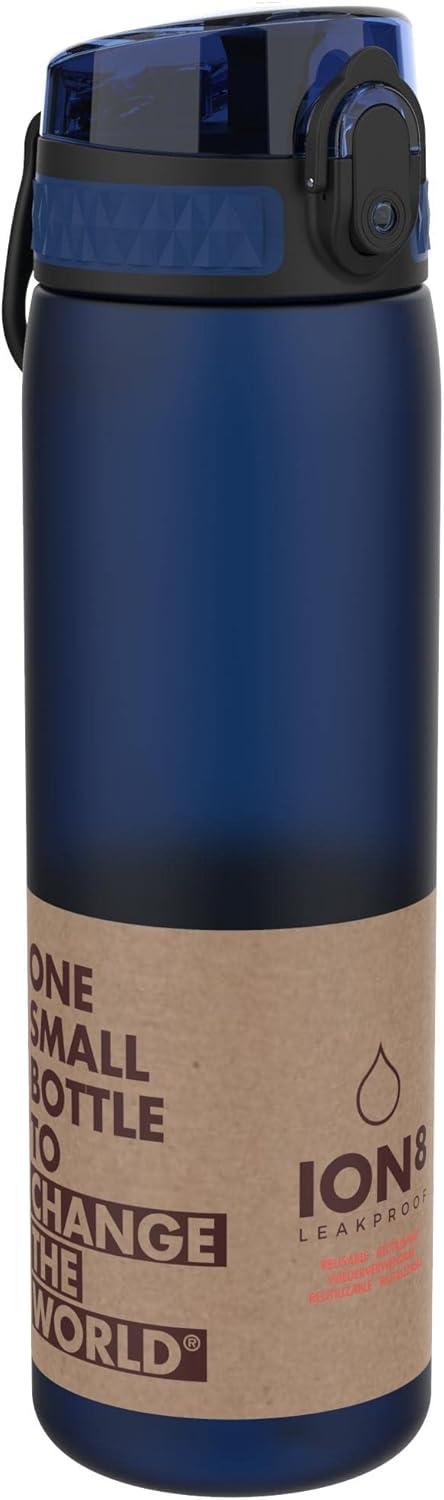 imageIon8 Gourde 500ml AntiFuite Facile Ouvrir Verrouillage Scuris Lavable en Lavevaisselle Sans BPA Poigne de Transport Sadapte aux Portegobelets Facile NettoyerBleu Marine
