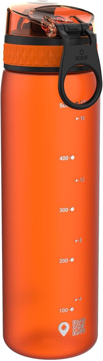 imageIon8 Gourde 500ml AntiFuite Facile Ouvrir Verrouillage Scuris Lavable en Lavevaisselle Sans BPA Poigne de Transport Sadapte aux Portegobelets Facile NettoyerOrange