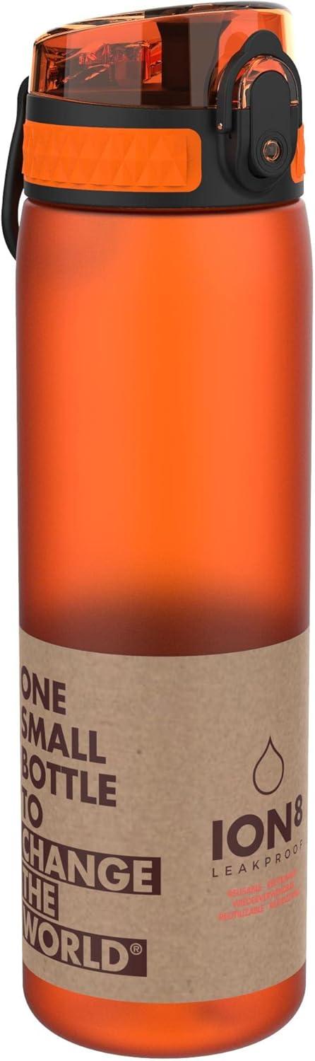 imageIon8 Gourde 500ml AntiFuite Facile Ouvrir Verrouillage Scuris Lavable en Lavevaisselle Sans BPA Poigne de Transport Sadapte aux Portegobelets Facile NettoyerOrange