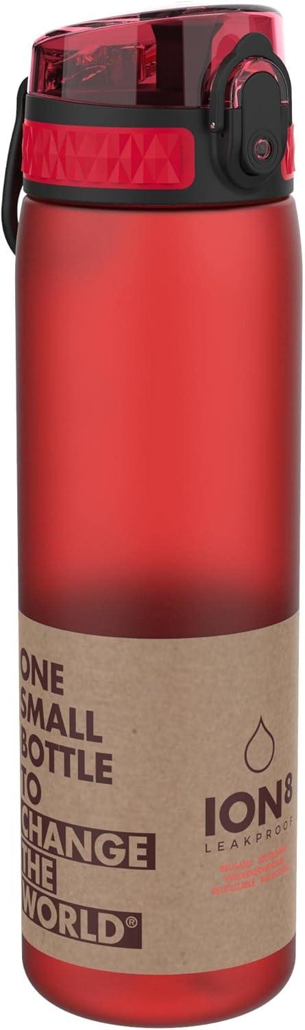 imageIon8 Gourde 500ml AntiFuite Facile Ouvrir Verrouillage Scuris Lavable en Lavevaisselle Sans BPA Poigne de Transport Sadapte aux Portegobelets Facile NettoyerRouge