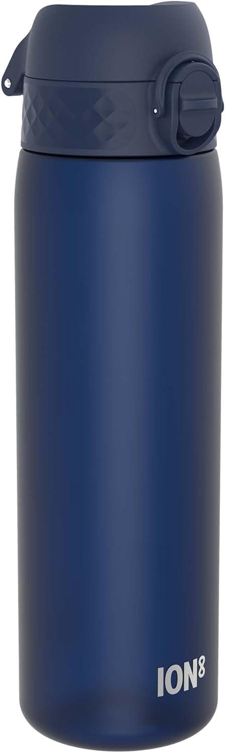 imageIon8 Gourde 500ml AntiFuite Facile Ouvrir Verrouillage Scuris Lavable en Lavevaisselle Sans BPA Poigne de Transport Sadapte aux Portegobelets Facile NettoyerBleu Marine