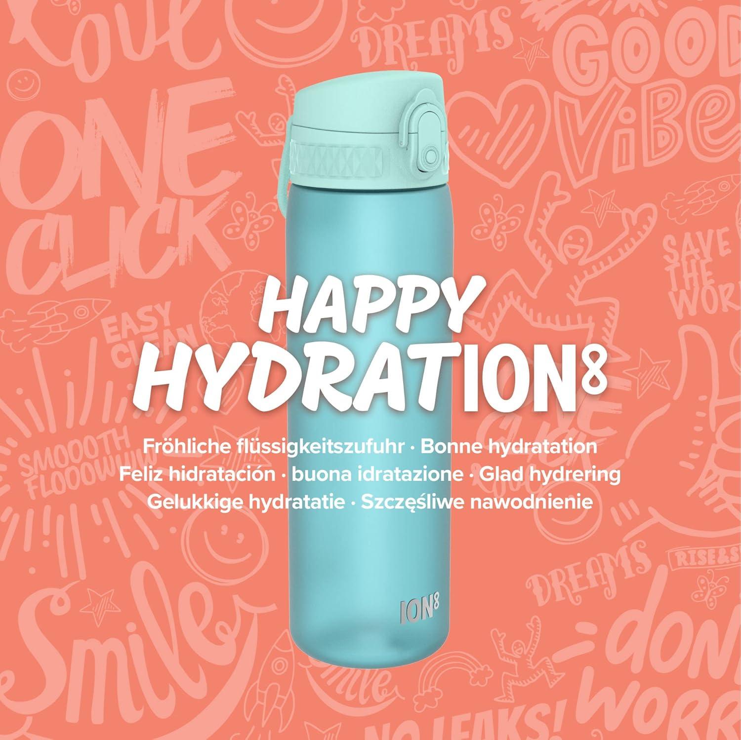 imageIon8 Gourde 500ml AntiFuite Facile Ouvrir Verrouillage Scuris Lavable en Lavevaisselle Sans BPA Poigne de Transport Sadapte aux Portegobelets Facile NettoyerBleu Sonique
