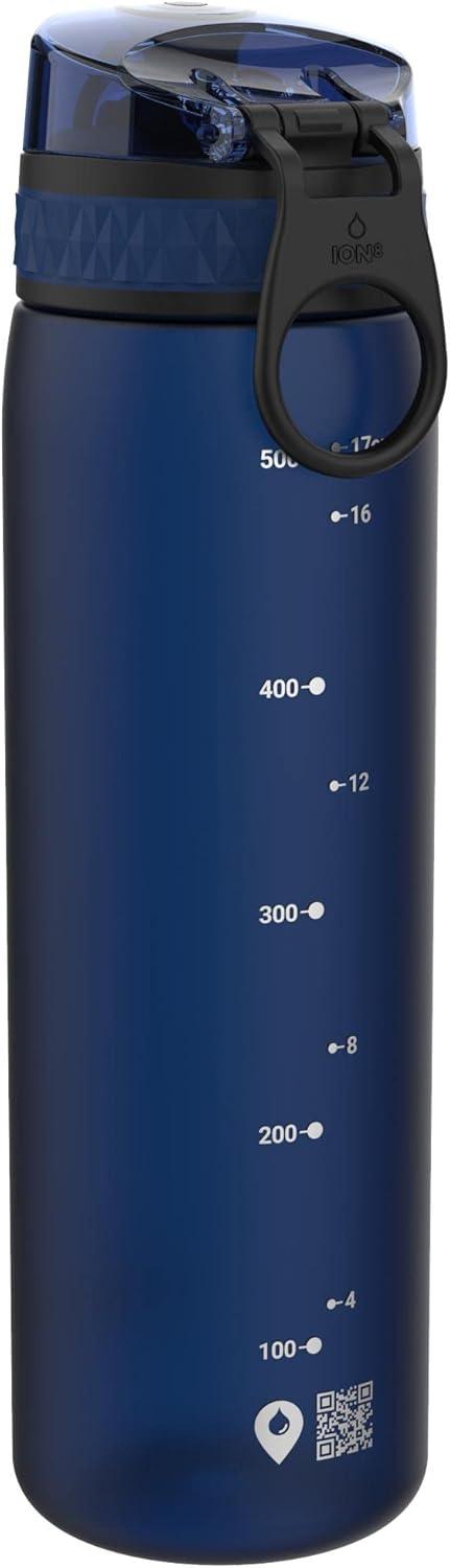 imageIon8 Gourde 500ml AntiFuite Facile Ouvrir Verrouillage Scuris Lavable en Lavevaisselle Sans BPA Poigne de Transport Sadapte aux Portegobelets Facile NettoyerBleu Marine