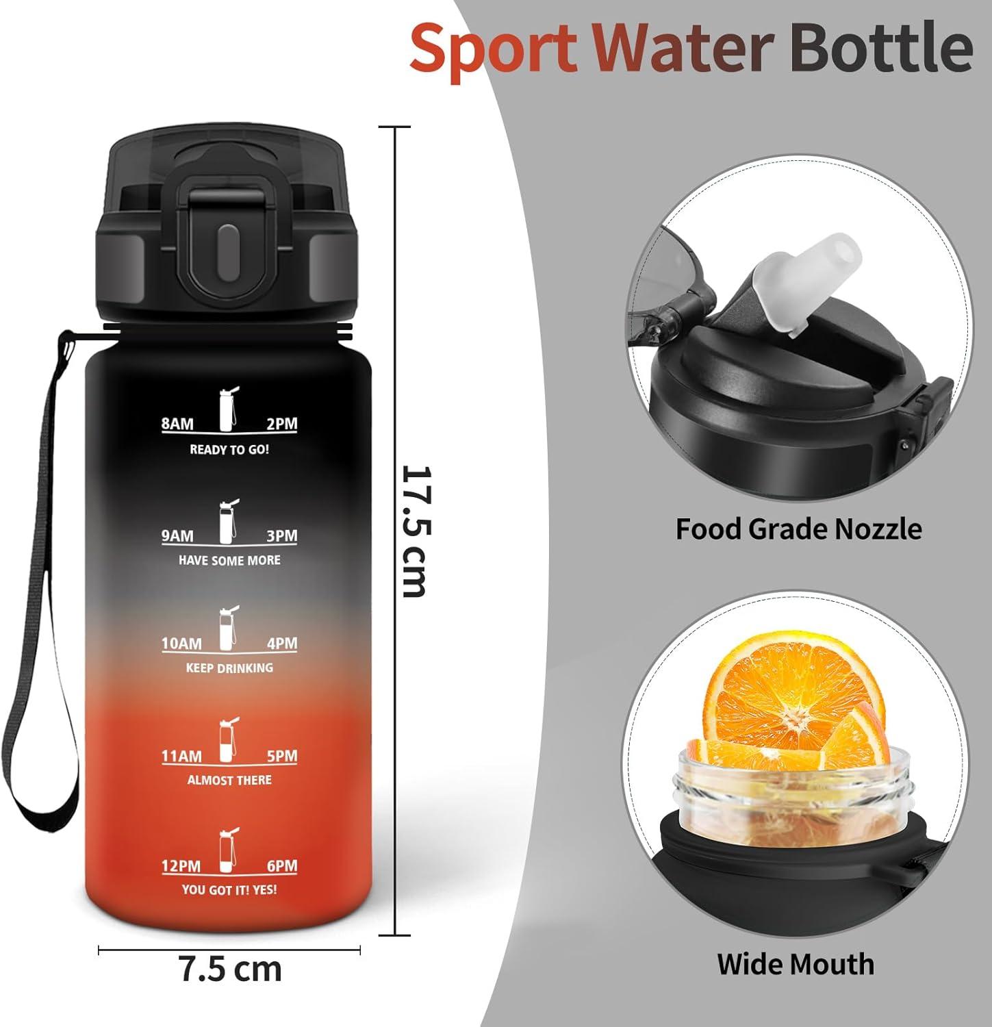 imageMotswedi Gourde 05L Sans BPA Gourde Avec Paille Adulte Convient Aux Boissons Gazeuses Bouteille deau pour cole Salle de Sport Camping NoirampamprougeNoirrouge500ml