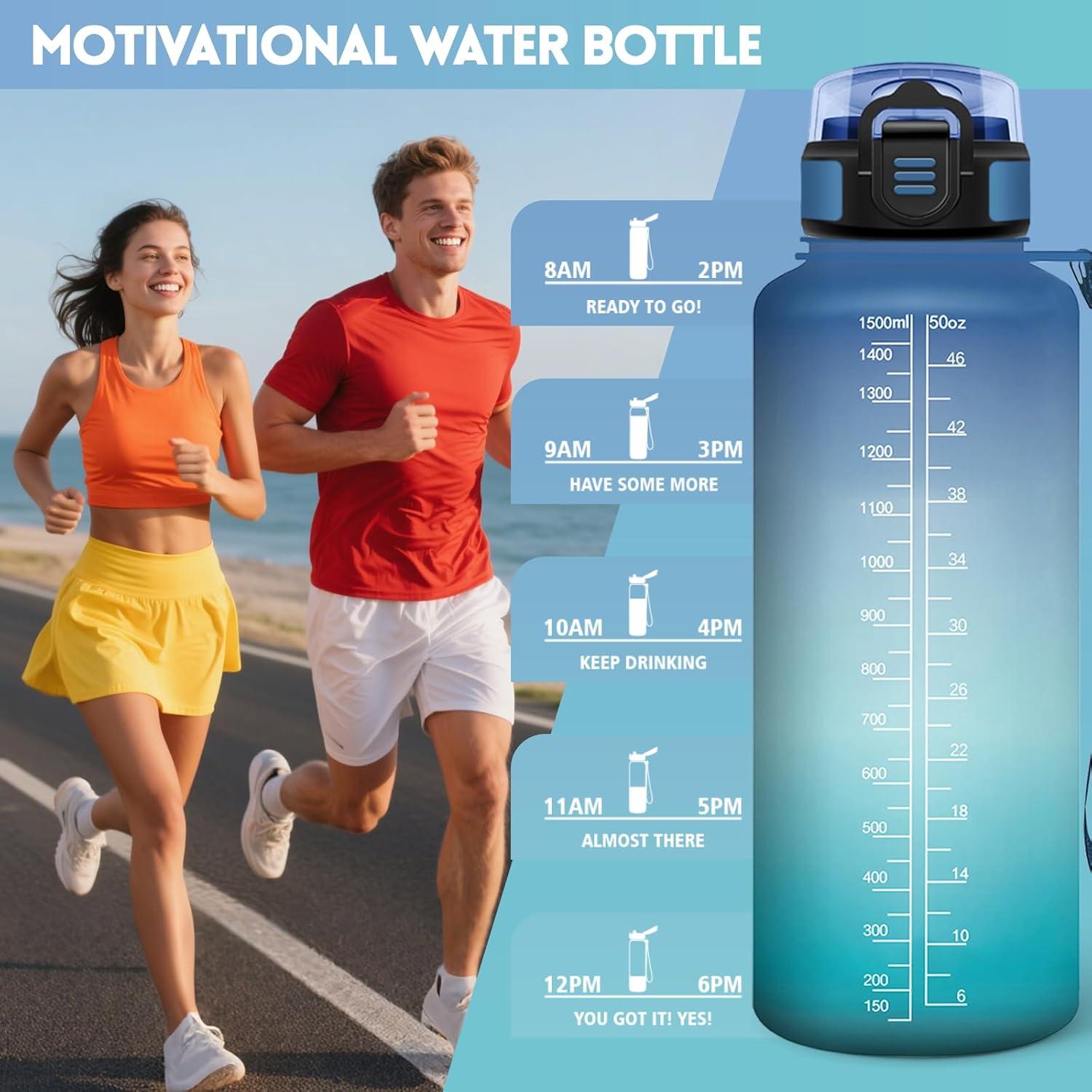 imageMotswedi Gourde Sport 1000ml Anti Fuite Gourde Paille Rutilisable Bouteille deau sans BPA Bouteille Reutilisable pour Enfant Adulte Randonne lcole Fitness Rose JauntreBleu Vert