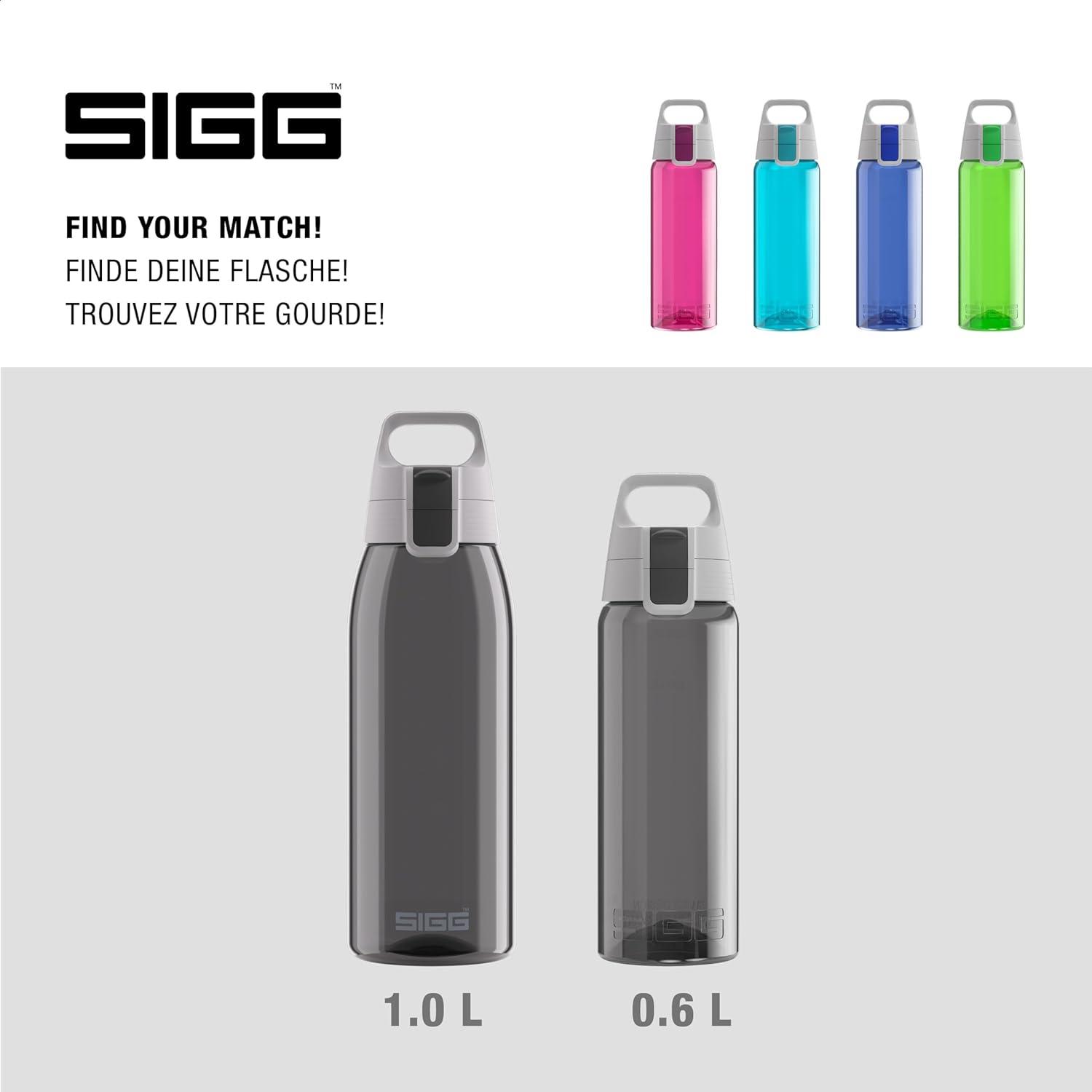 imageSigg Gourde Tritan Total Color ONE Convient Aux Boissons Gazeuses Lavage Au LaveVaisselle tanche ampamp Poids Plume Sans BPA 06L 1LAnthracite