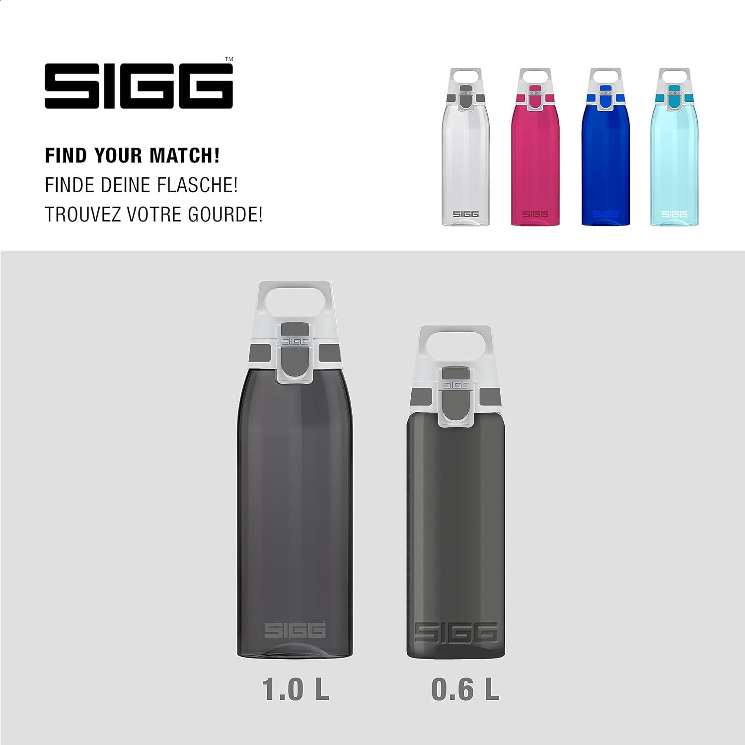 imageSigg Gourde Tritan Total Color ONE Convient Aux Boissons Gazeuses Lavage Au LaveVaisselle tanche ampamp Poids Plume Sans BPA 06L 1LAnthracite