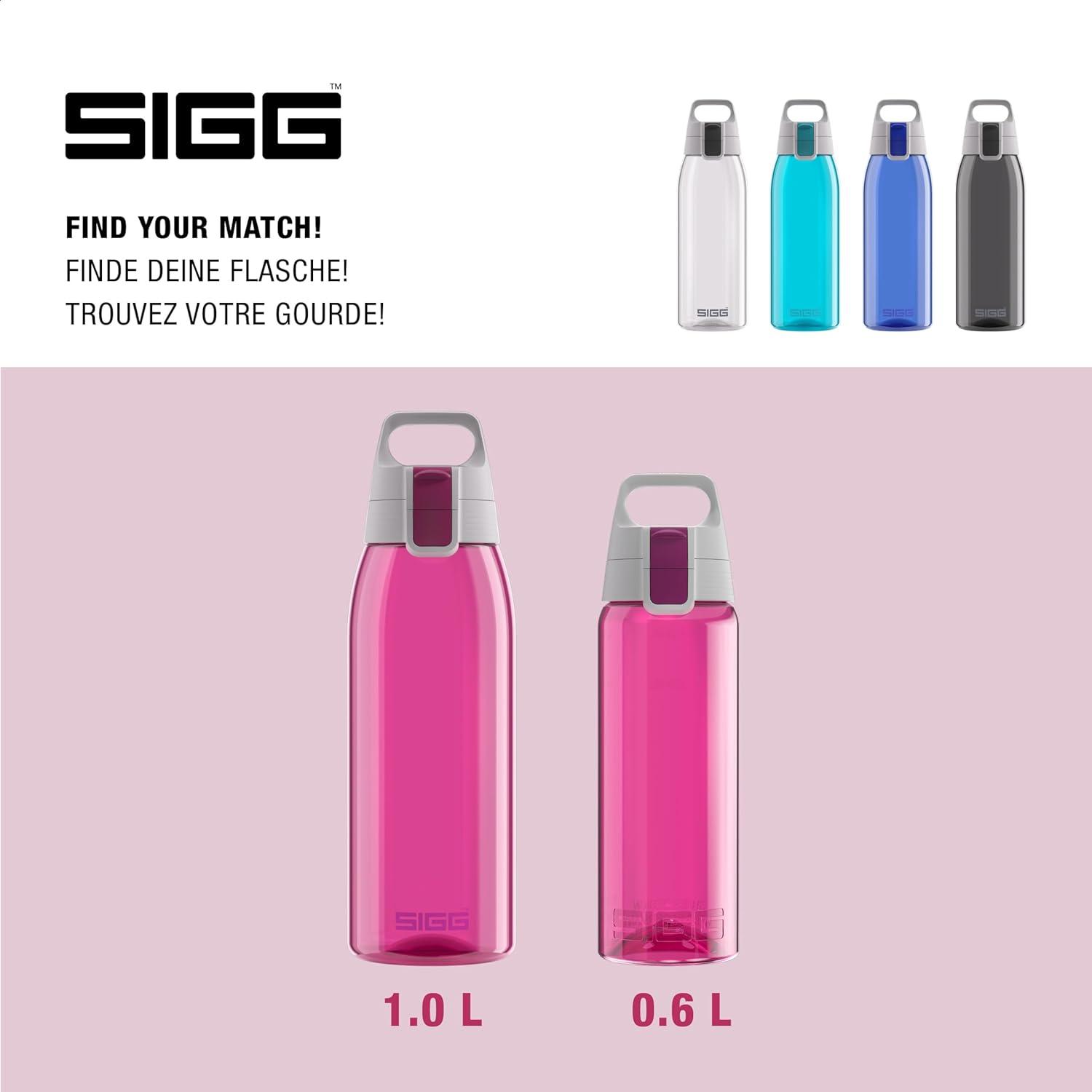 imageSigg Gourde Tritan Total Color ONE Convient Aux Boissons Gazeuses Lavage Au LaveVaisselle tanche ampamp Poids Plume Sans BPA 06L 1LBerry