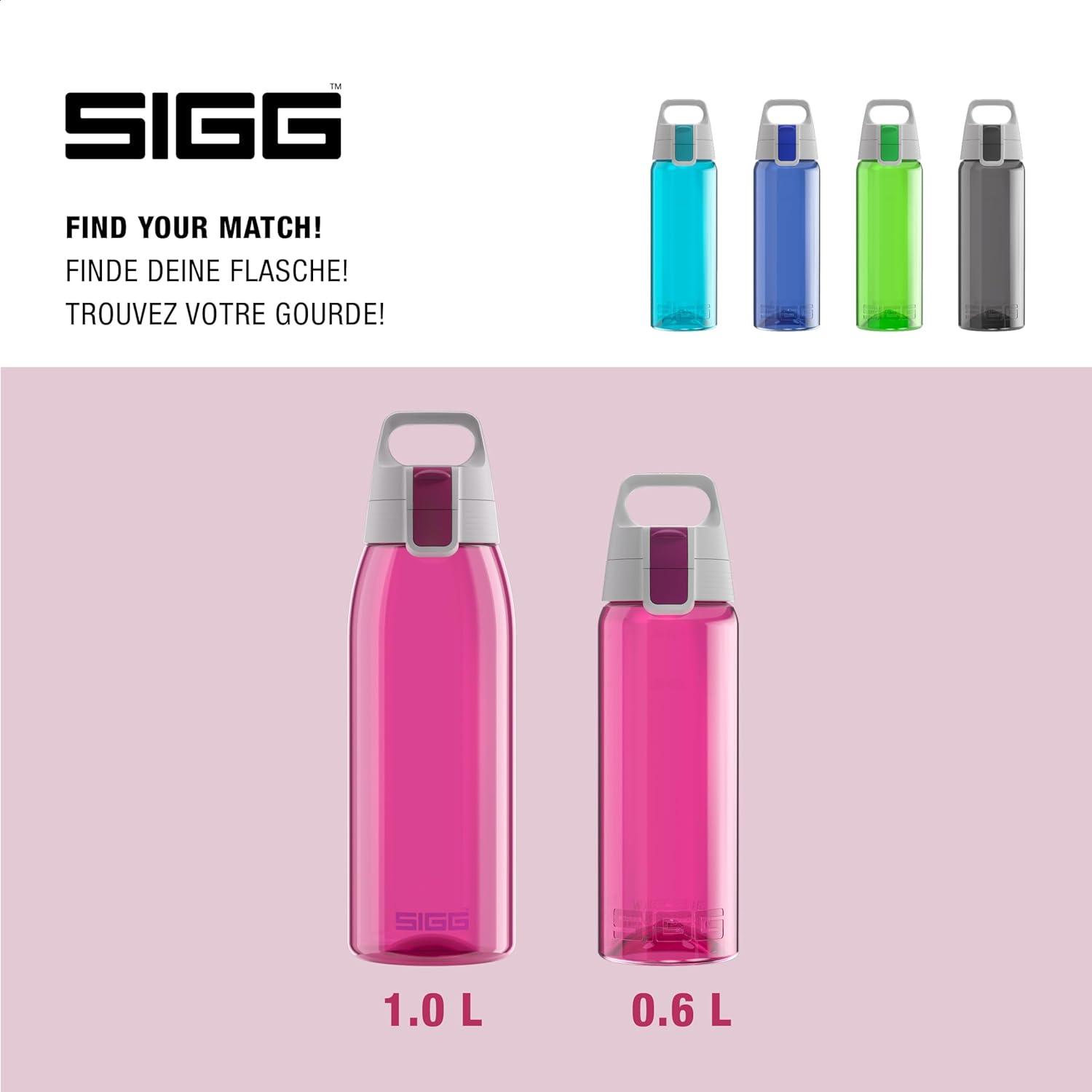 imageSigg Gourde Tritan Total Color ONE Convient Aux Boissons Gazeuses Lavage Au LaveVaisselle tanche ampamp Poids Plume Sans BPA 06L 1LBerry
