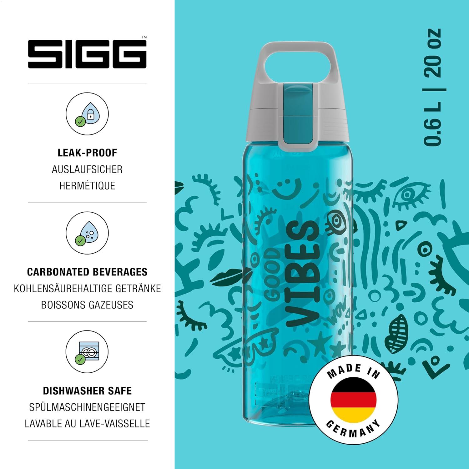 imageSigg Gourde Tritan Total Color ONE Convient Aux Boissons Gazeuses Lavage Au LaveVaisselle tanche ampamp Poids Plume Sans BPA 06L 1LBleu Vibes