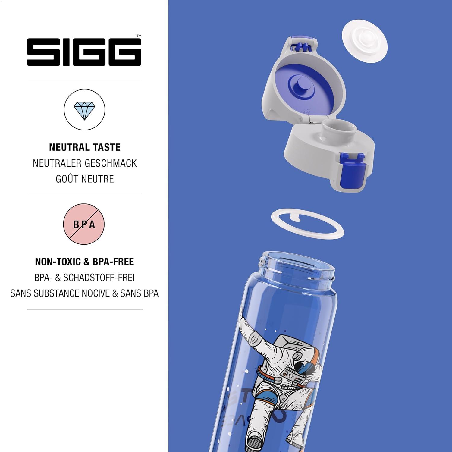 imageSigg Gourde Tritan Total Color ONE Convient Aux Boissons Gazeuses Lavage Au LaveVaisselle tanche ampamp Poids Plume Sans BPA 06L 1LRollers Bleus