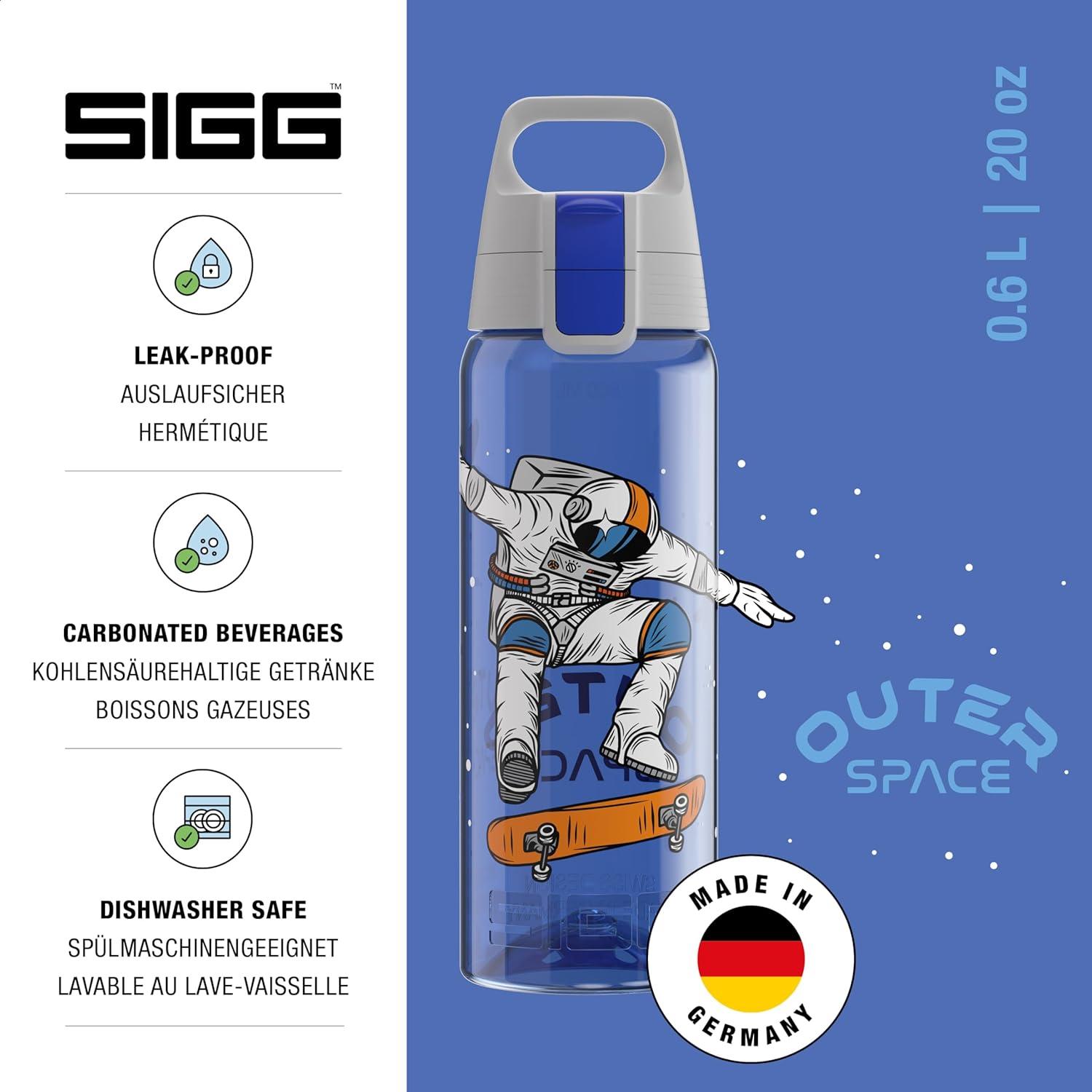 imageSigg Gourde Tritan Total Color ONE Convient Aux Boissons Gazeuses Lavage Au LaveVaisselle tanche ampamp Poids Plume Sans BPA 06L 1LRollers Bleus