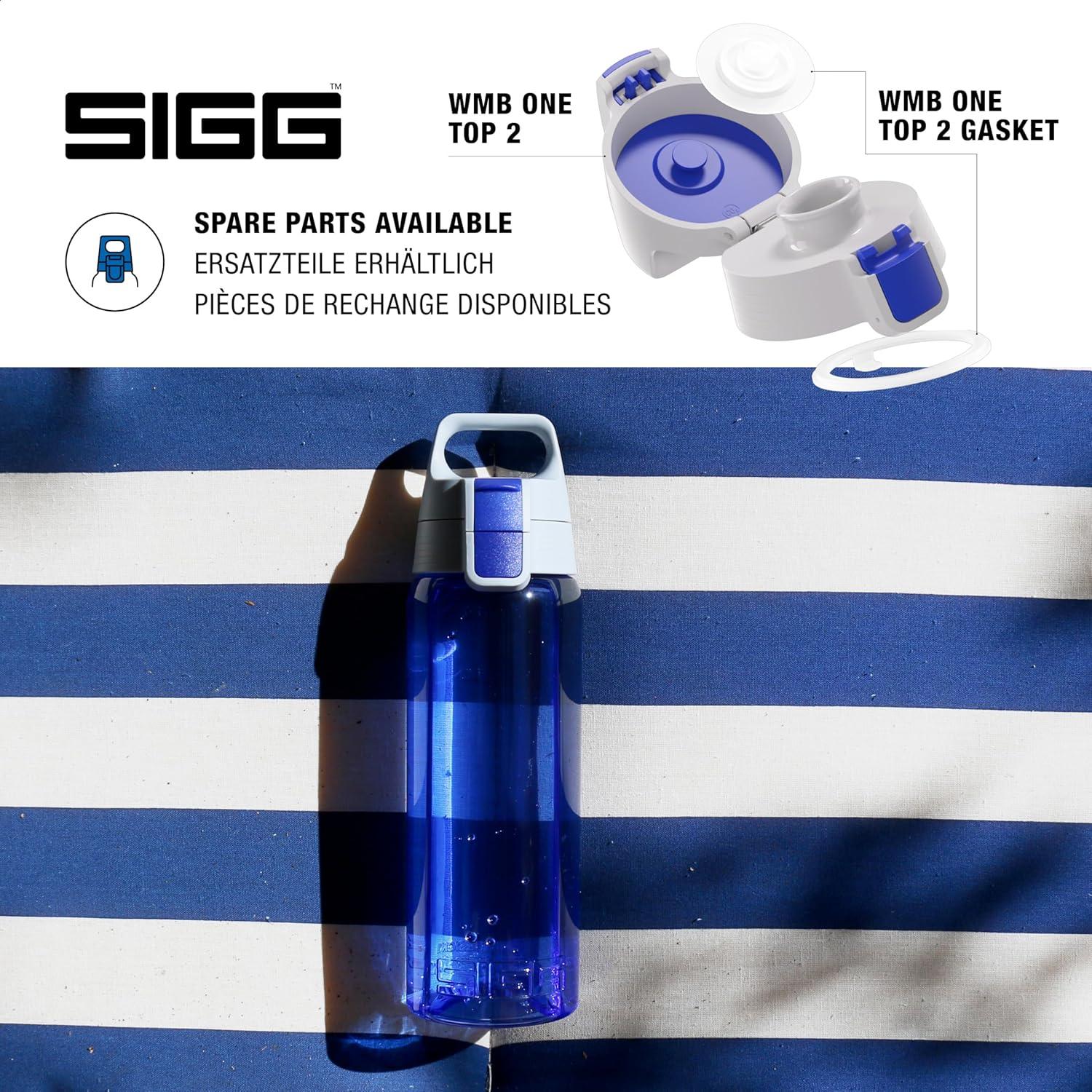 imageSigg Gourde Tritan Total Color ONE Convient Aux Boissons Gazeuses Lavage Au LaveVaisselle tanche ampamp Poids Plume Sans BPA 06L 1LRollers Bleus