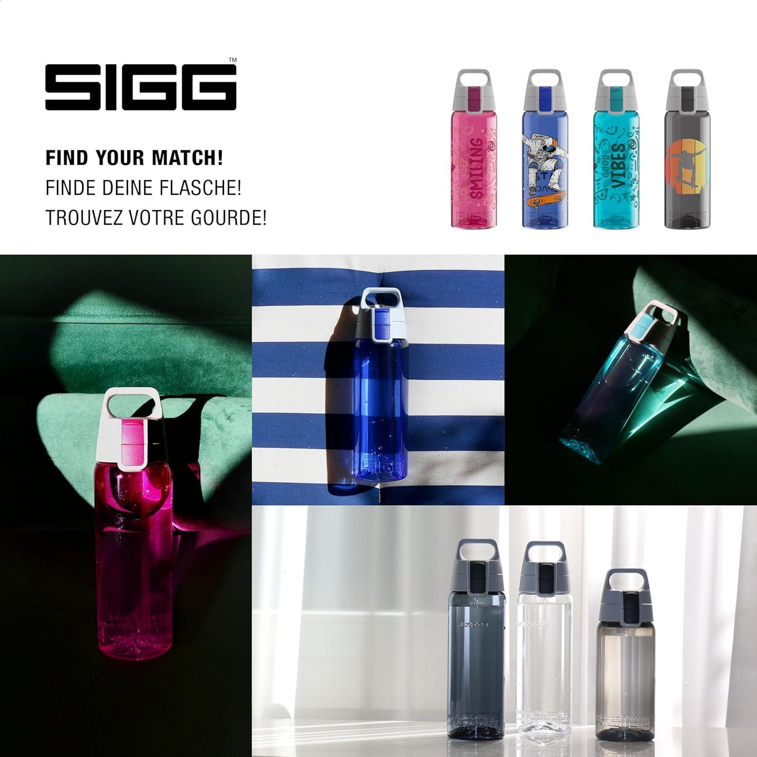 imageSigg Gourde Tritan Total Color ONE Convient Aux Boissons Gazeuses Lavage Au LaveVaisselle tanche ampamp Poids Plume Sans BPA 06L 1LRose Transparent