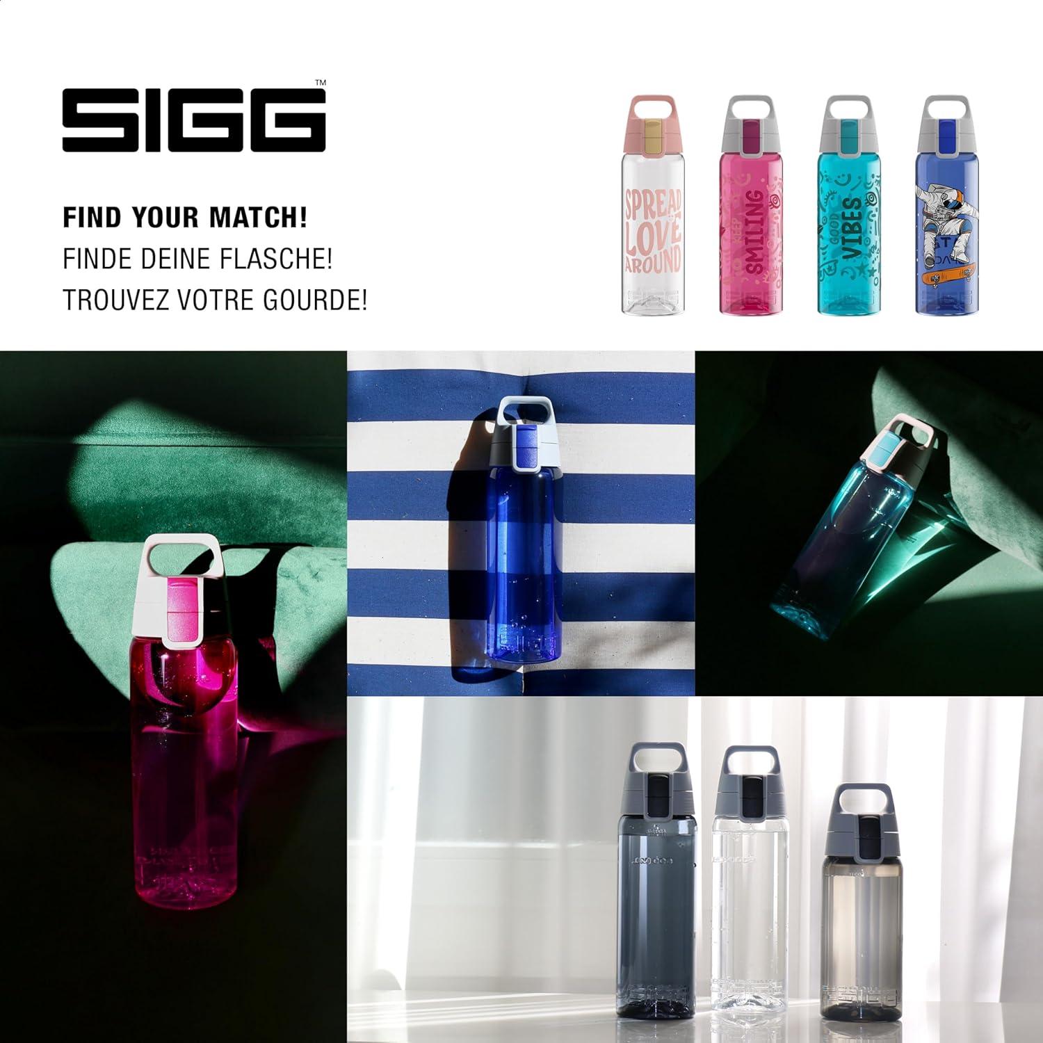 imageSigg Gourde Tritan Total Color ONE Convient Aux Boissons Gazeuses Lavage Au LaveVaisselle tanche ampamp Poids Plume Sans BPA 06L 1LSkate Gris et Couleur