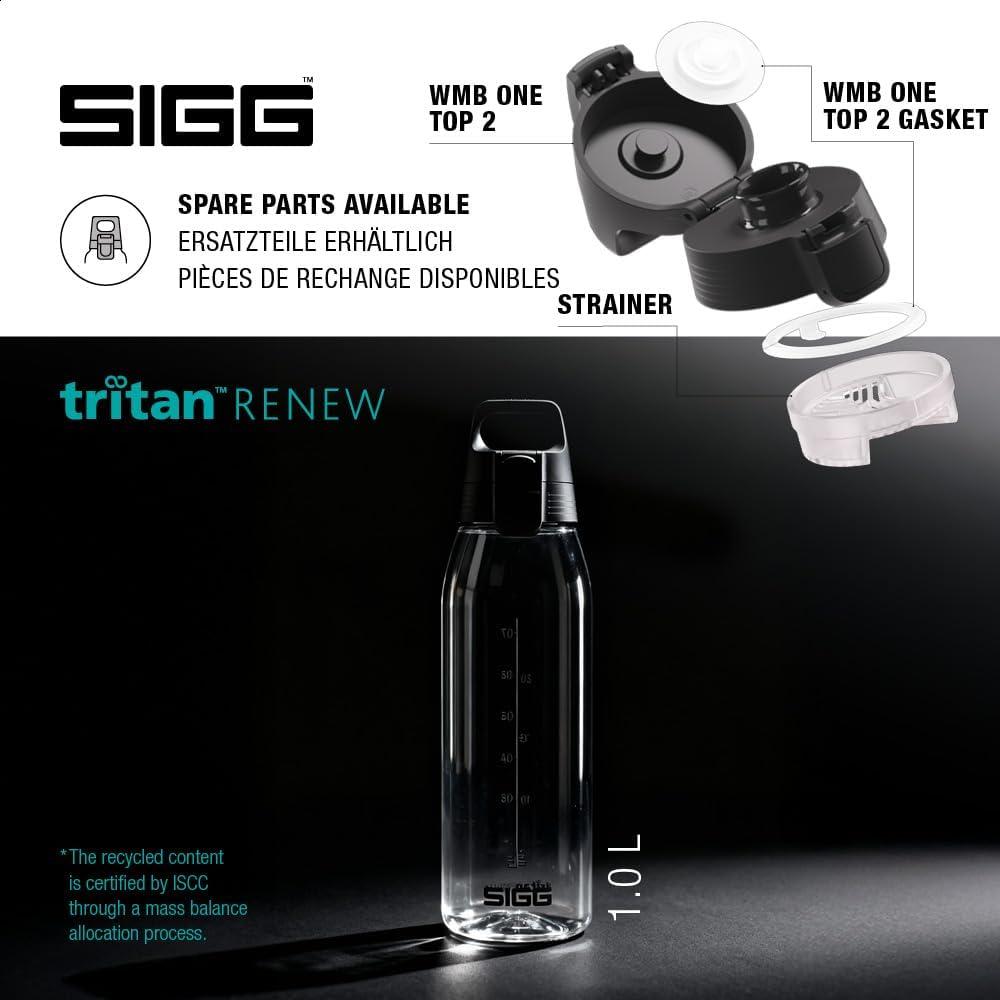 imageSigg Gourde Tritan Total Color ONE Convient Aux Boissons Gazeuses Lavage Au LaveVaisselle tanche ampamp Poids Plume Sans BPA 06L 1LTransparent