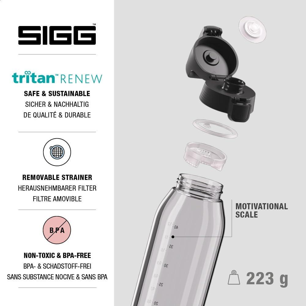 imageSigg Gourde Tritan Total Color ONE Convient Aux Boissons Gazeuses Lavage Au LaveVaisselle tanche ampamp Poids Plume Sans BPA 06L 1LTransparent