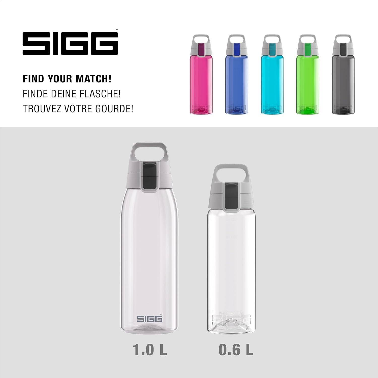 imageSigg Gourde Tritan Total Color ONE Convient Aux Boissons Gazeuses Lavage Au LaveVaisselle tanche ampamp Poids Plume Sans BPA 06L 1LTransparent